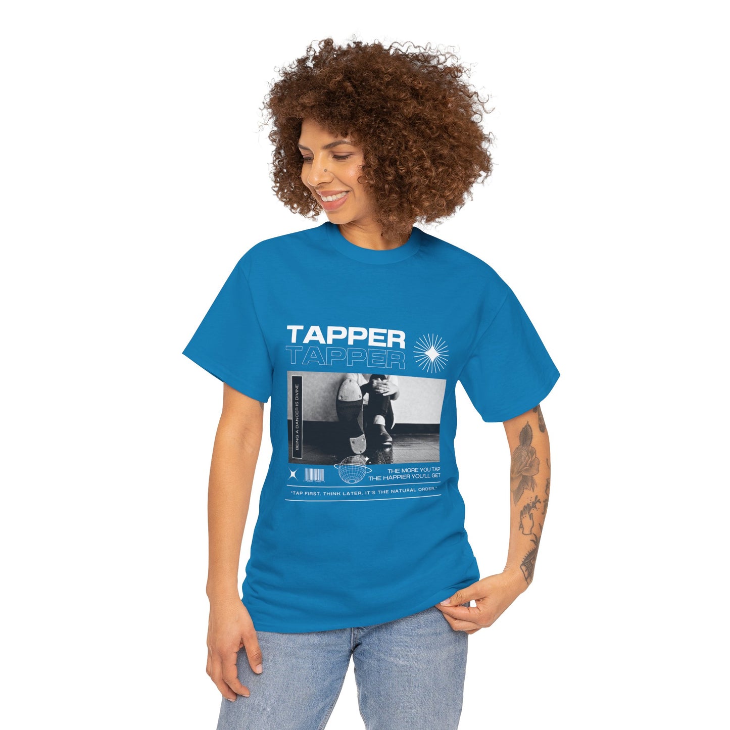 “Tapper” Tap Dance Unisex Heavy Cotton Tee – Streetwear-Inspired Tap Shoes Graphic T-Shirt for Dancers