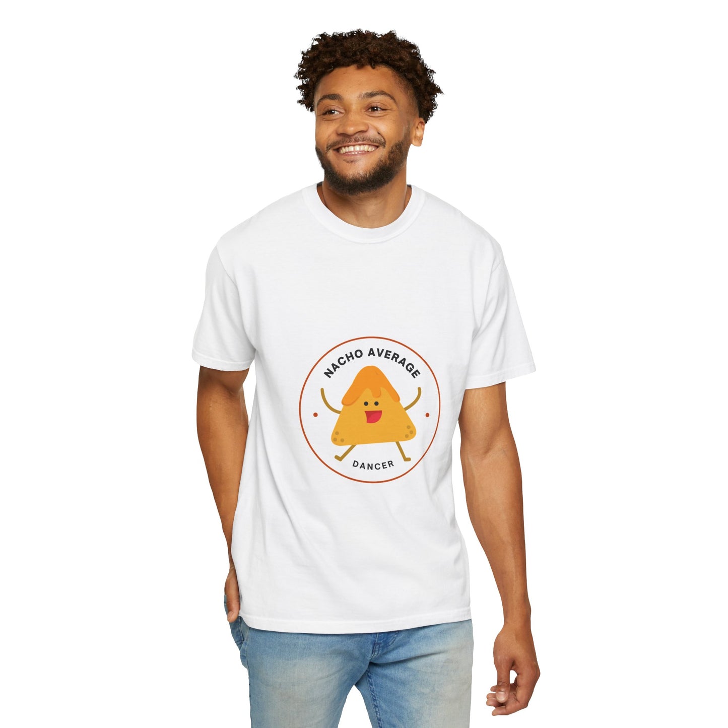 "Nacho Average Dancer" T-Shirt – Funny Dance Pun Unisex Garment-Dyed Tee with Cute Nacho Graphic 🌮💃