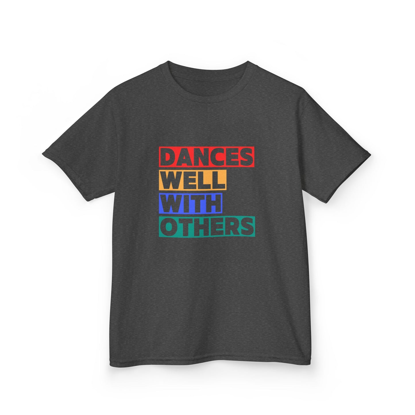 "Dances Well With Others" Kids Heavy Cotton™ Tee – Dance-Inspired Graphic Tee for Kids