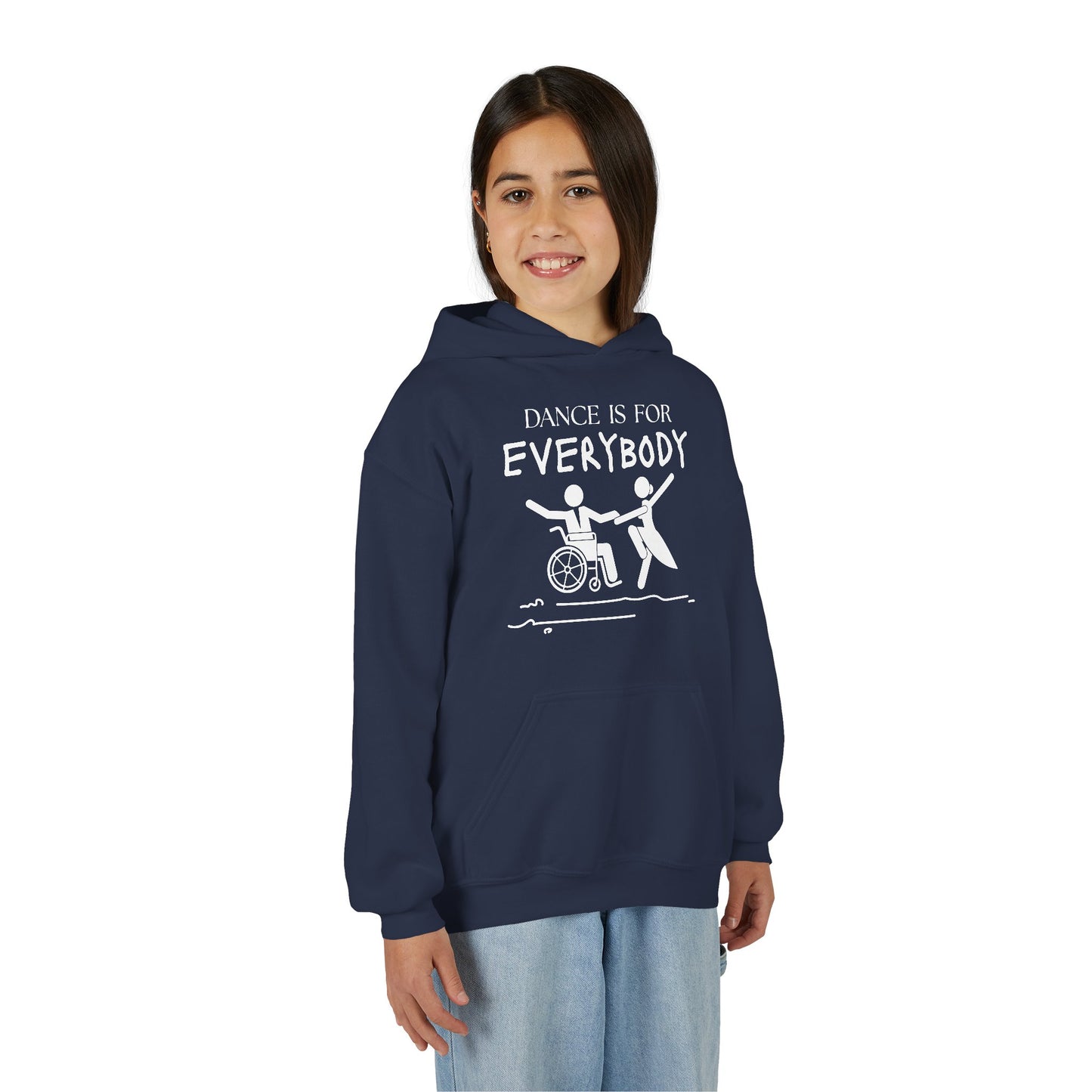 “Dance Is for Everybody” Unisex Youth Hoodie – Inclusive Dance Hoodie for Kids & Teens, Personalized with Name or Studio