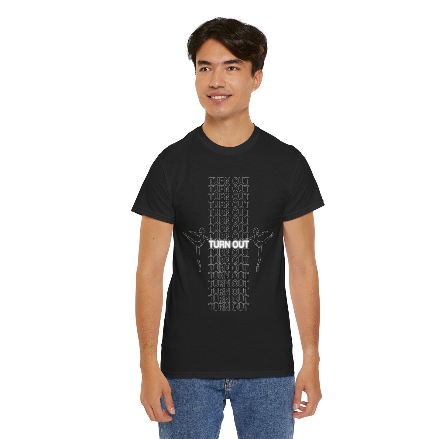 "Turn Out" Ballerina Graphic Unisex Heavy Cotton Tee – Ballet Dance T-Shirt for Dancers & Dance Enthusiasts