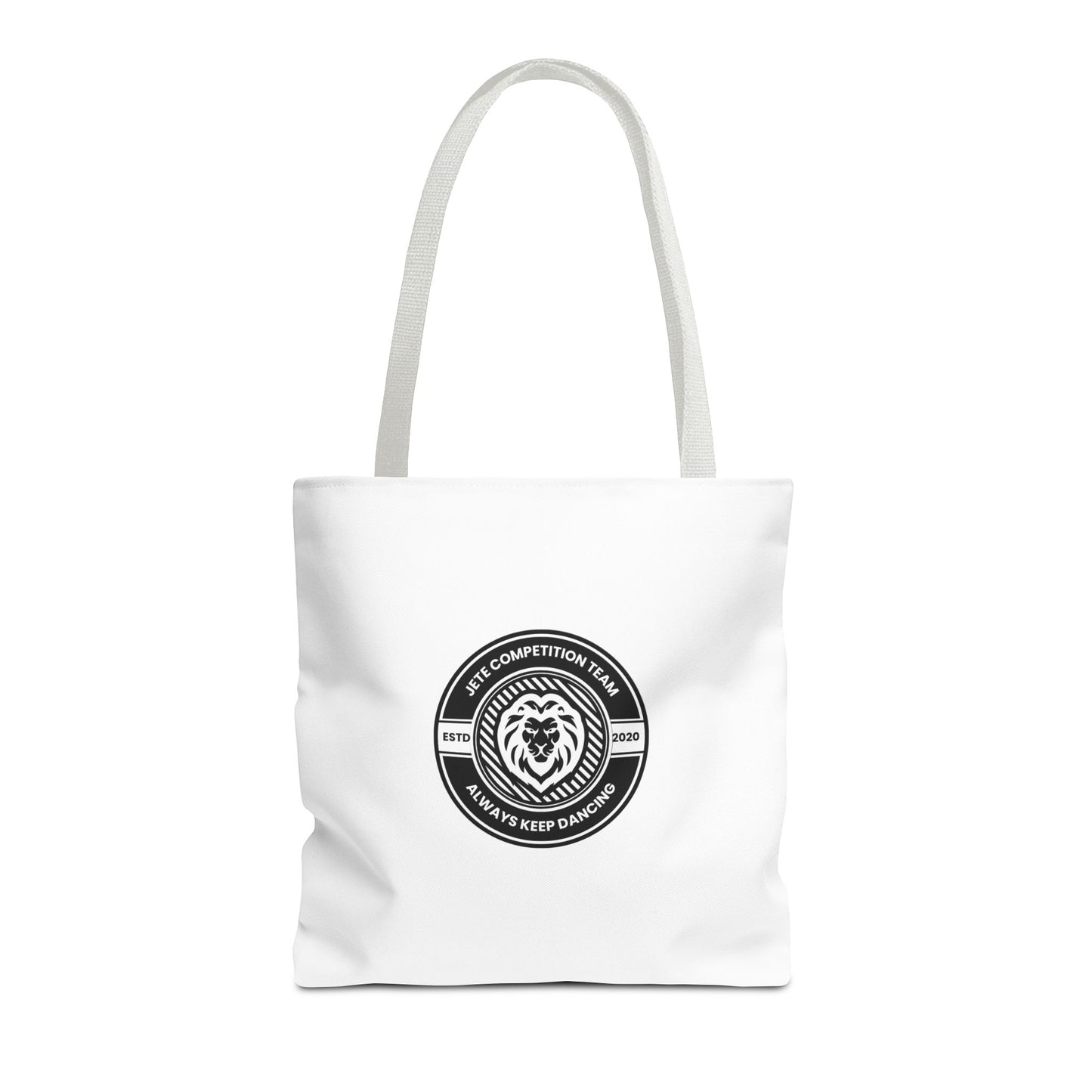 "Jeté Competition Team, Always Keep Dancing" Canvas Tote Bag – Collegiate Dance Team Logo | Reusable Dance Bag for Dancers, Rehearsals & Competitions