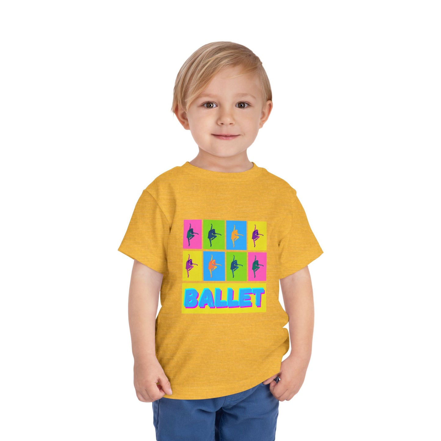 “Ballet" Toddler Short Sleeve T-Shirt – Pop Art Inspired Dance Graphic Tee for Kids