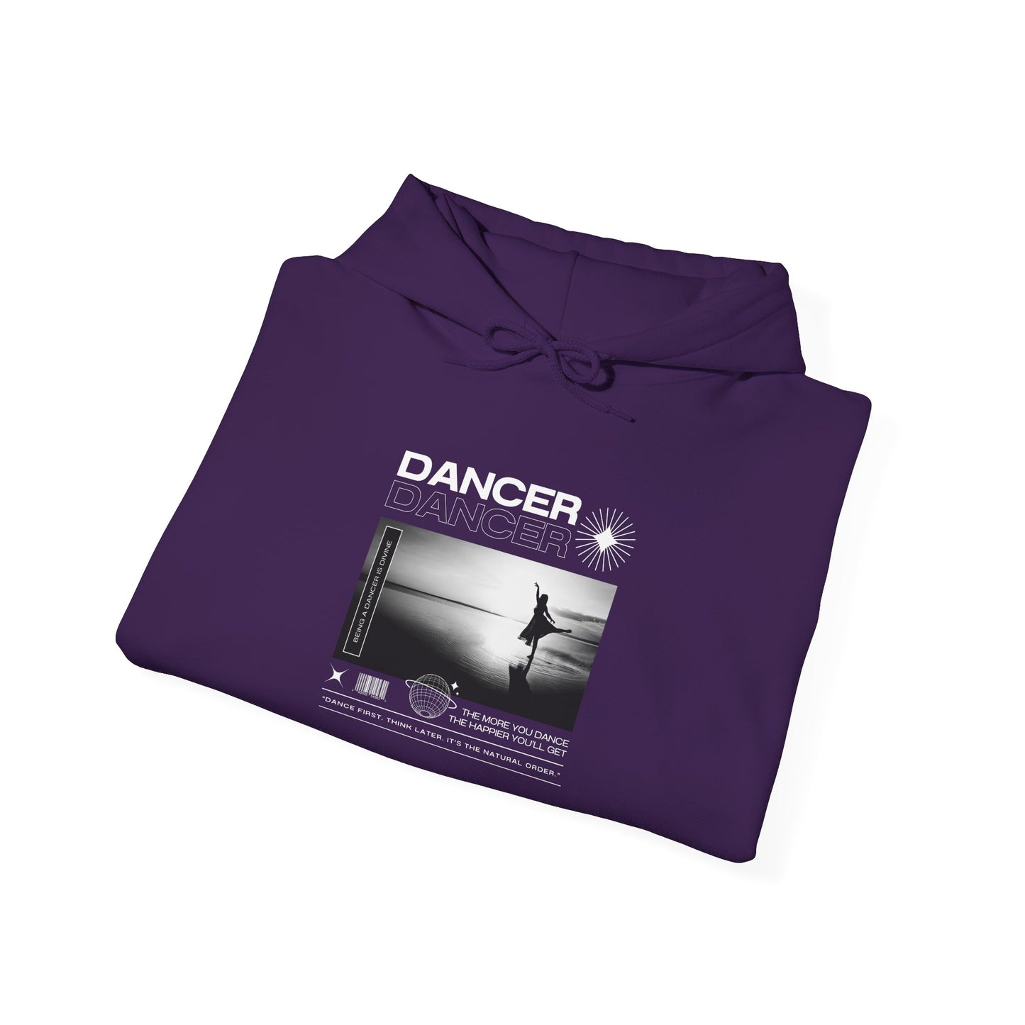 “Dancer” Arabesque on the Beach Graphic | Streetwear-Inspired Dance Hoodie for Ballet & Beach Lovers - Unisex Heavy Blend™ Hoodie