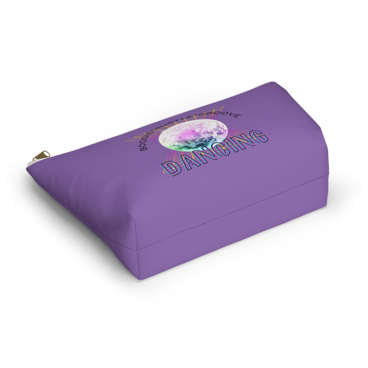 "Boogie, Hustle, Groove - Dancing" Retro Dance-Inspired Makeup Bag | Funky Bold Accessory Pouch for Dancers