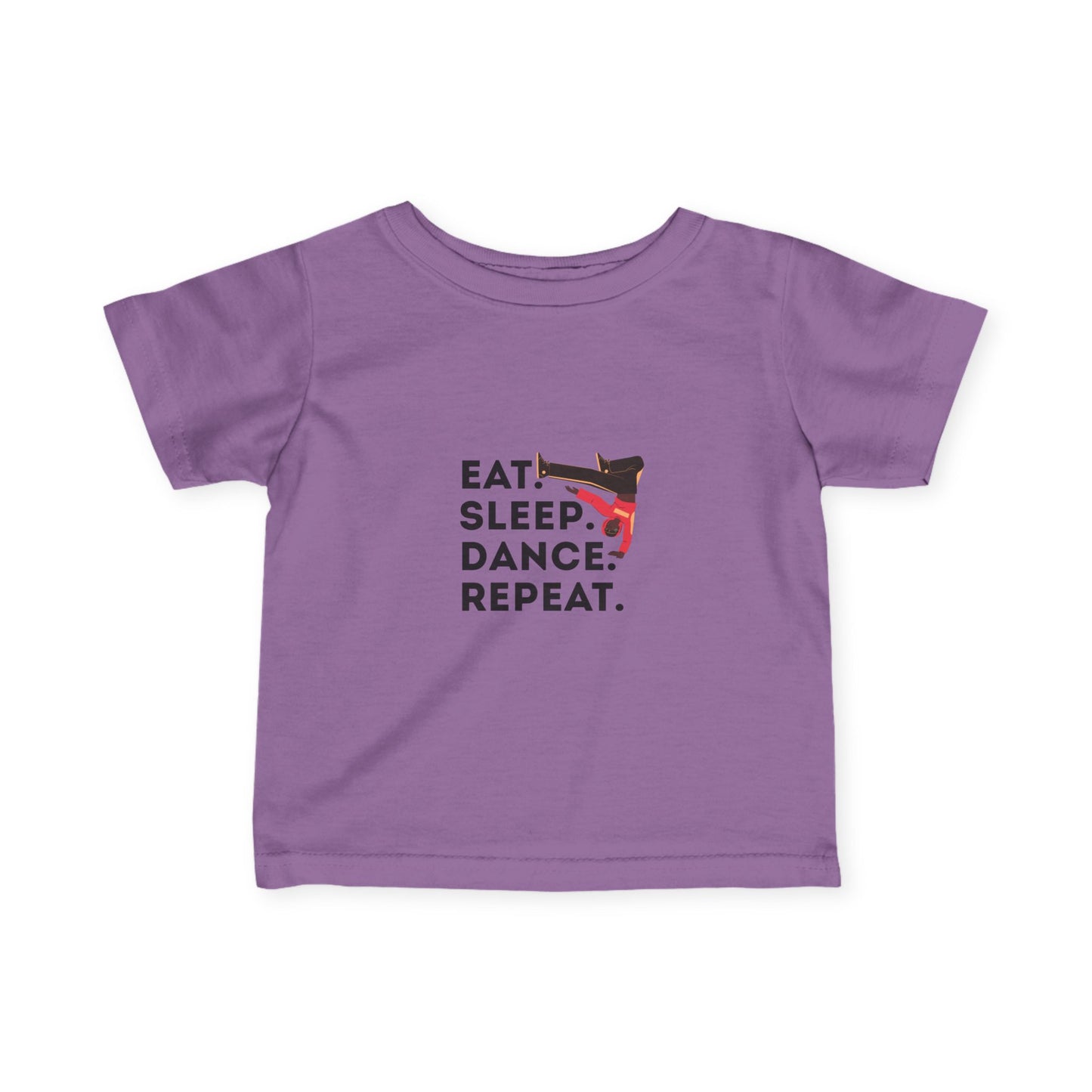 "Eat, Sleep, Dance, Repeat" Infant Fine Jersey Tee – Bold B-Boy Baby Dance T-Shirt for Hip-Hop Loving Little Movers