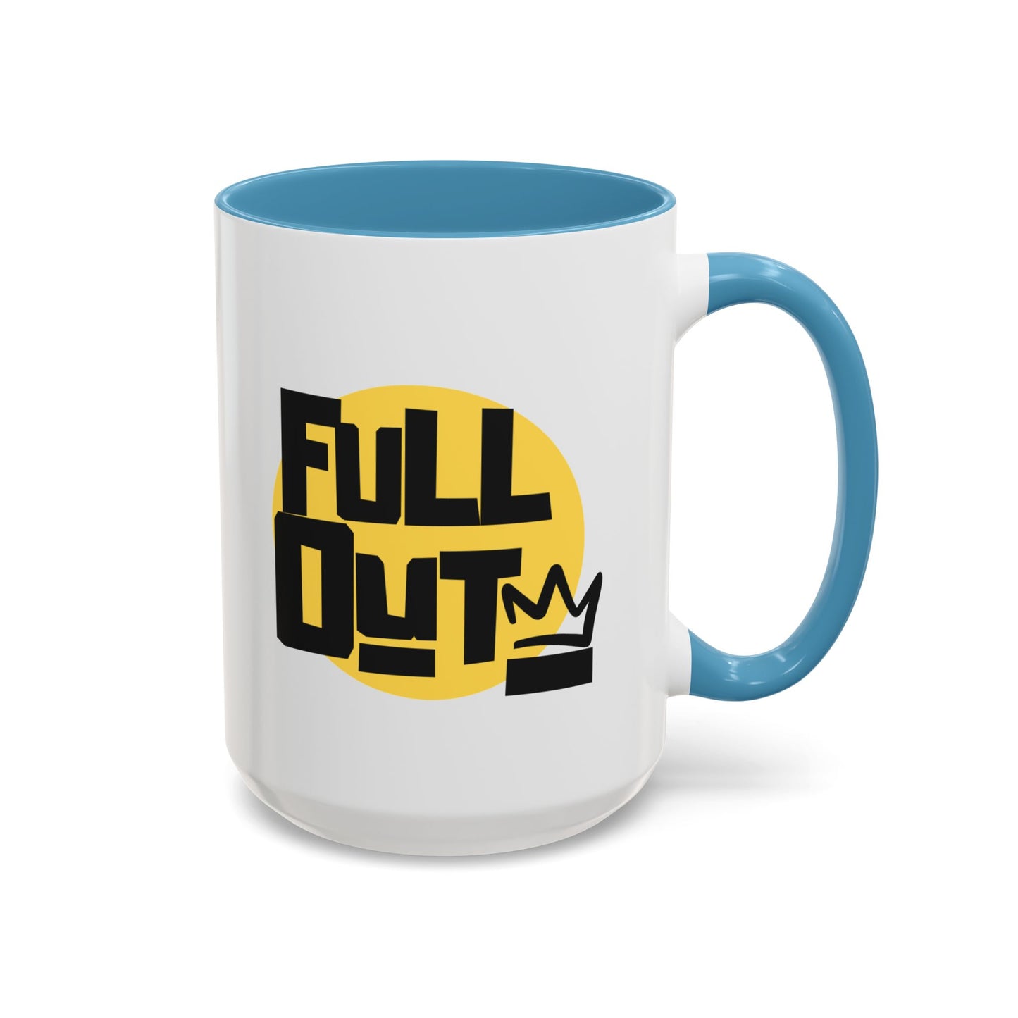 "Full Out" Accent Coffee Mug – Streetwear Dance Mug with Crown Graphic for Dancers