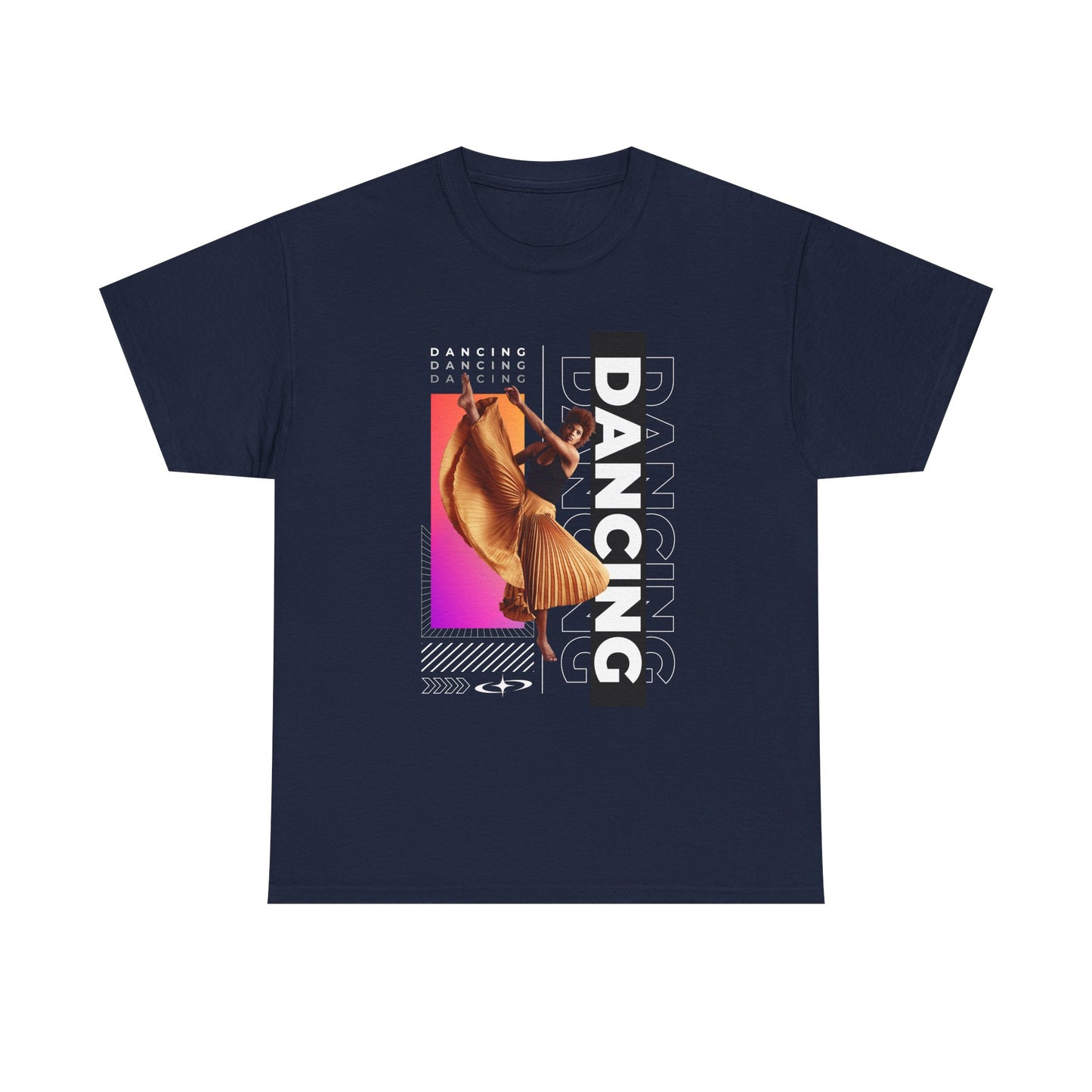 “Dancing” Streetwear-Inspired Female Dancer Unisex Heavy Cotton Tee – Urban Dance Graphic T-Shirt for Performers and Dance Lovers