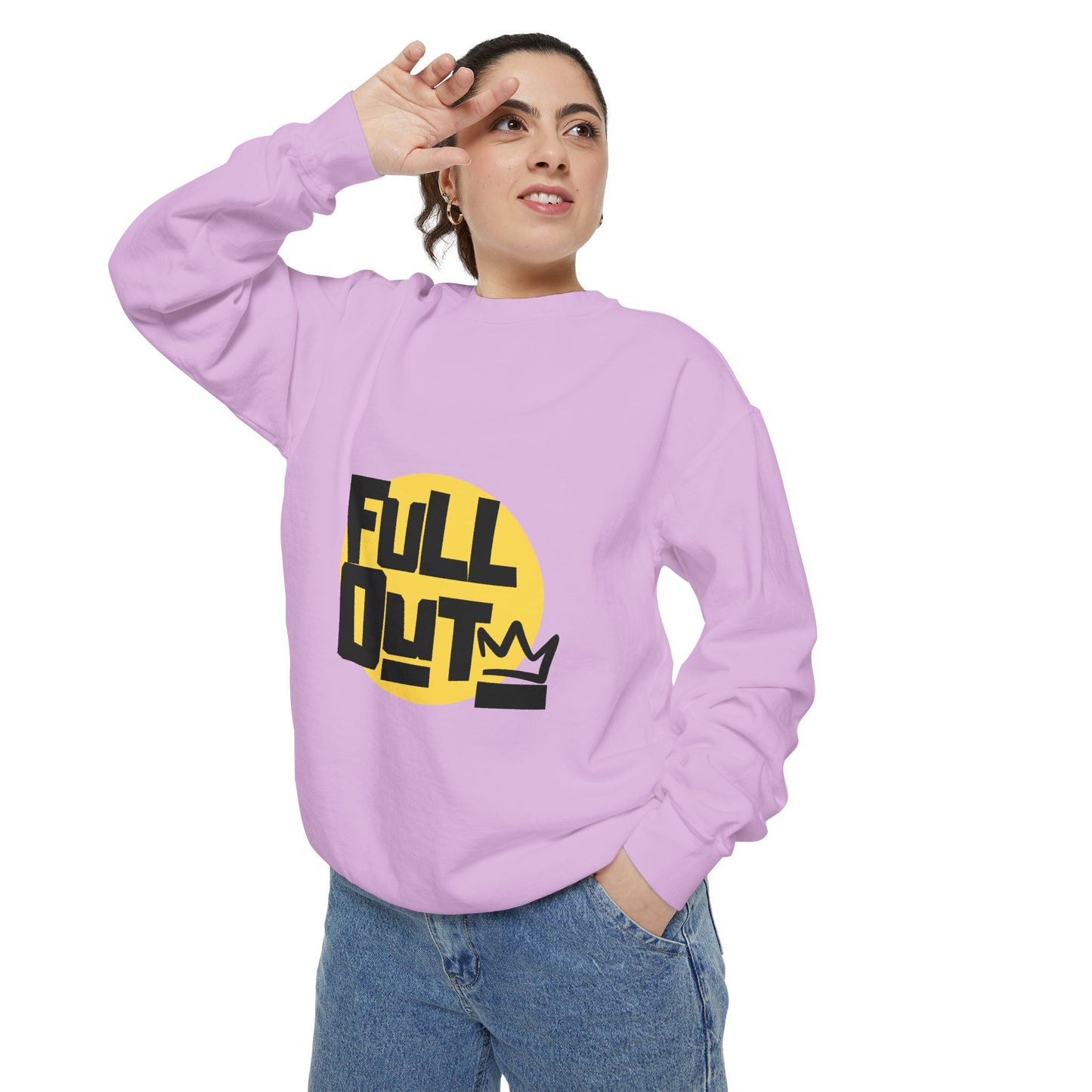 "Full Out" Unisex Lightweight Crewneck Sweatshirt – Bold Streetwear-Inspired Dance Graphic Pullover for Dancers & Performers
