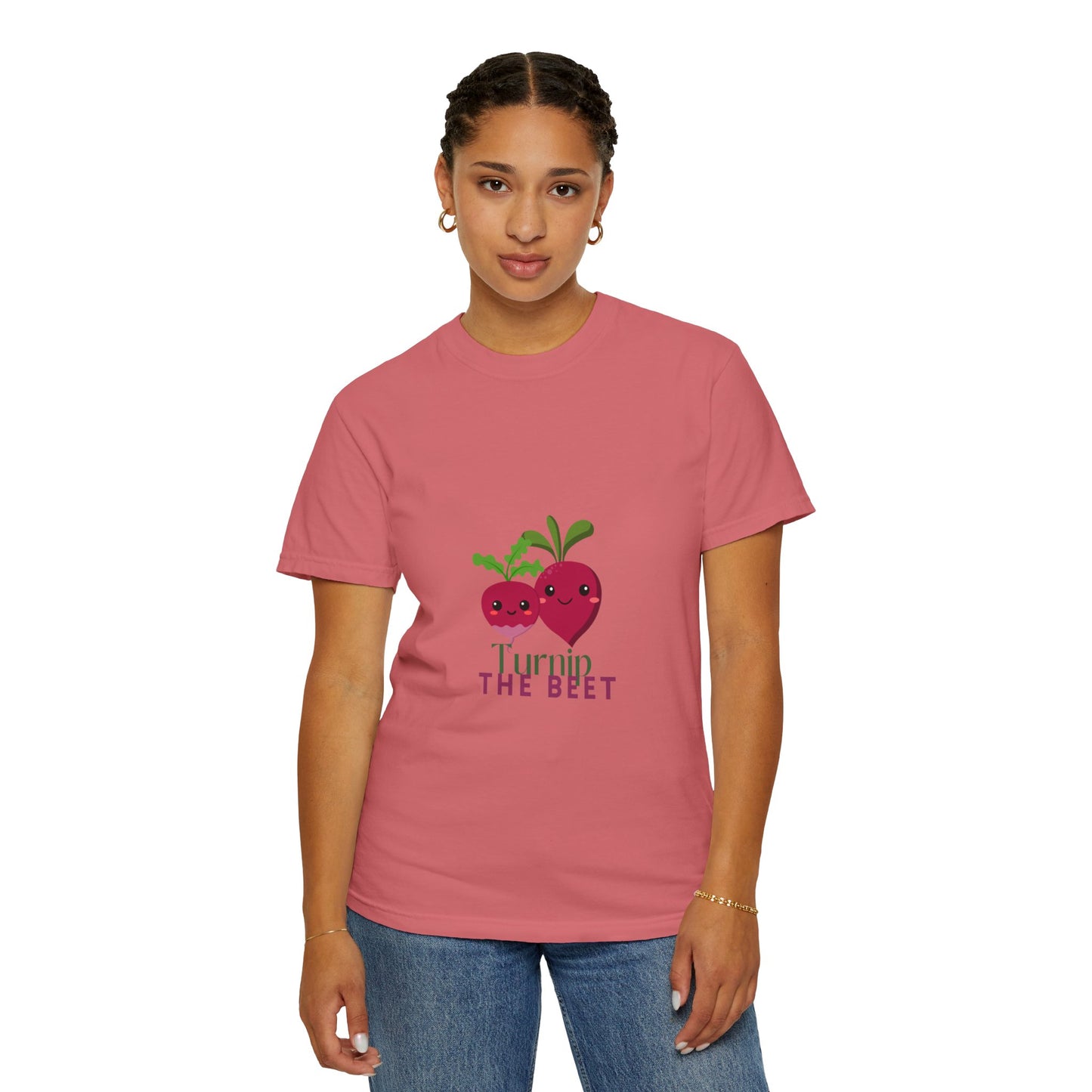 "Turnip the Beet" Unisex Garment-Dyed T-Shirt – Cute Veggie Dance Pun Graphic Tee – Funny Foodie Shirt for Dancers & Music Lovers