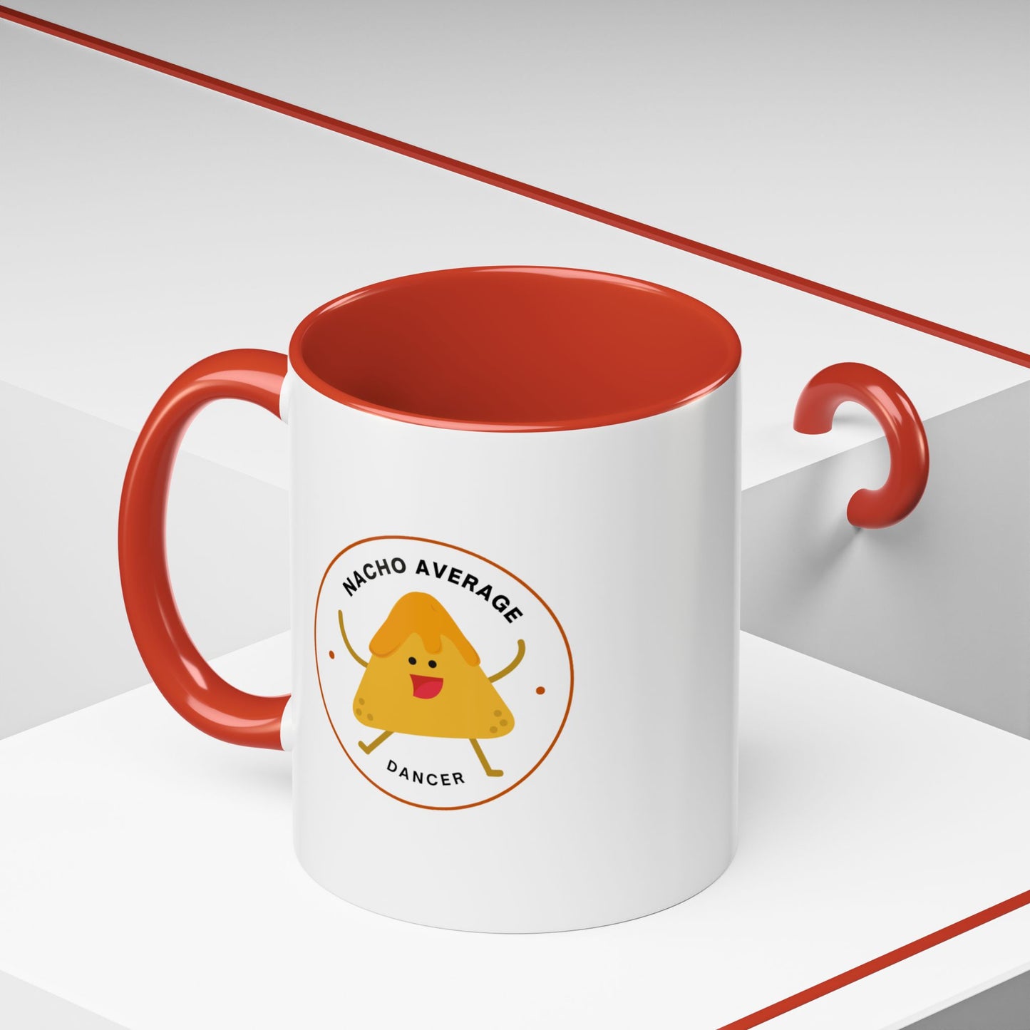 "Nacho Average Dancer" Accent Coffee Mug – Funny Dance Pun Ceramic Mug with Nacho Graphic for Dancers