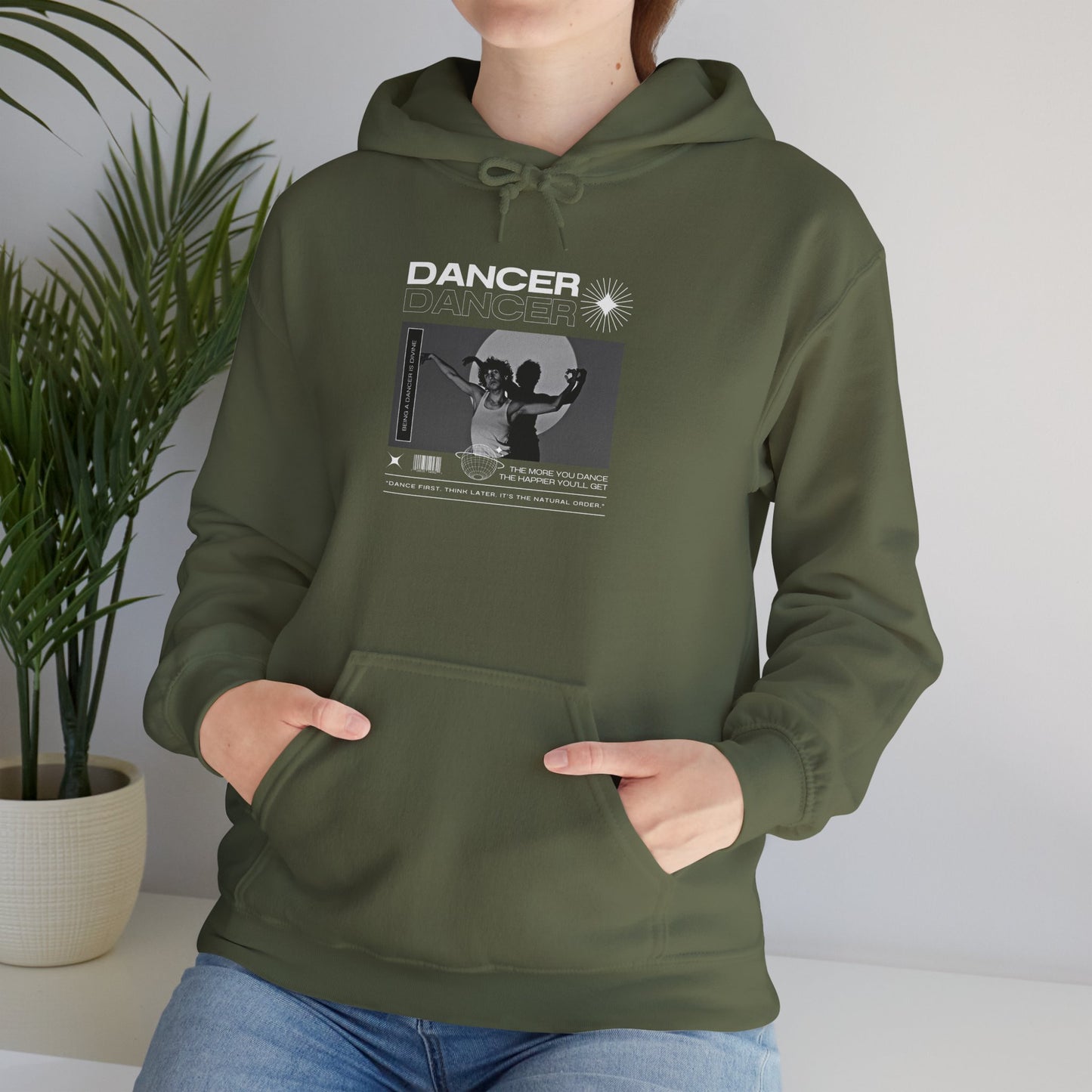 “Dancer” Contemporary Dancer in Spotlight Graphic | Streetwear-Inspired Dance Hoodie for Modern Dance Lovers - Unisex Heavy Blend™ Hooded Sweatshirt
