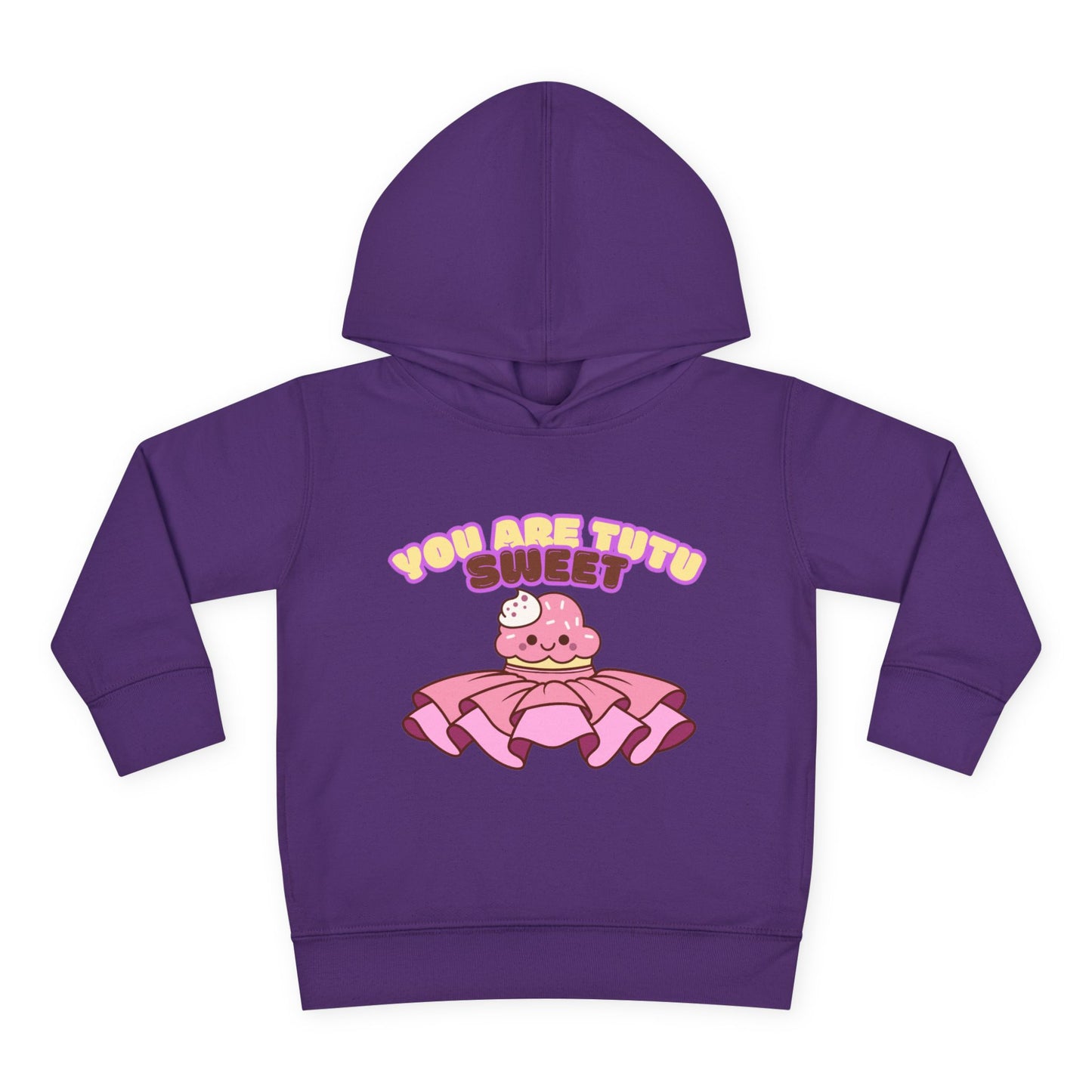 "You Are Tutu Sweet" Toddler Pullover Hoodie – Kawaii Cupcake in Tutu Dance Graphic Fleece Sweatshirt for Kids