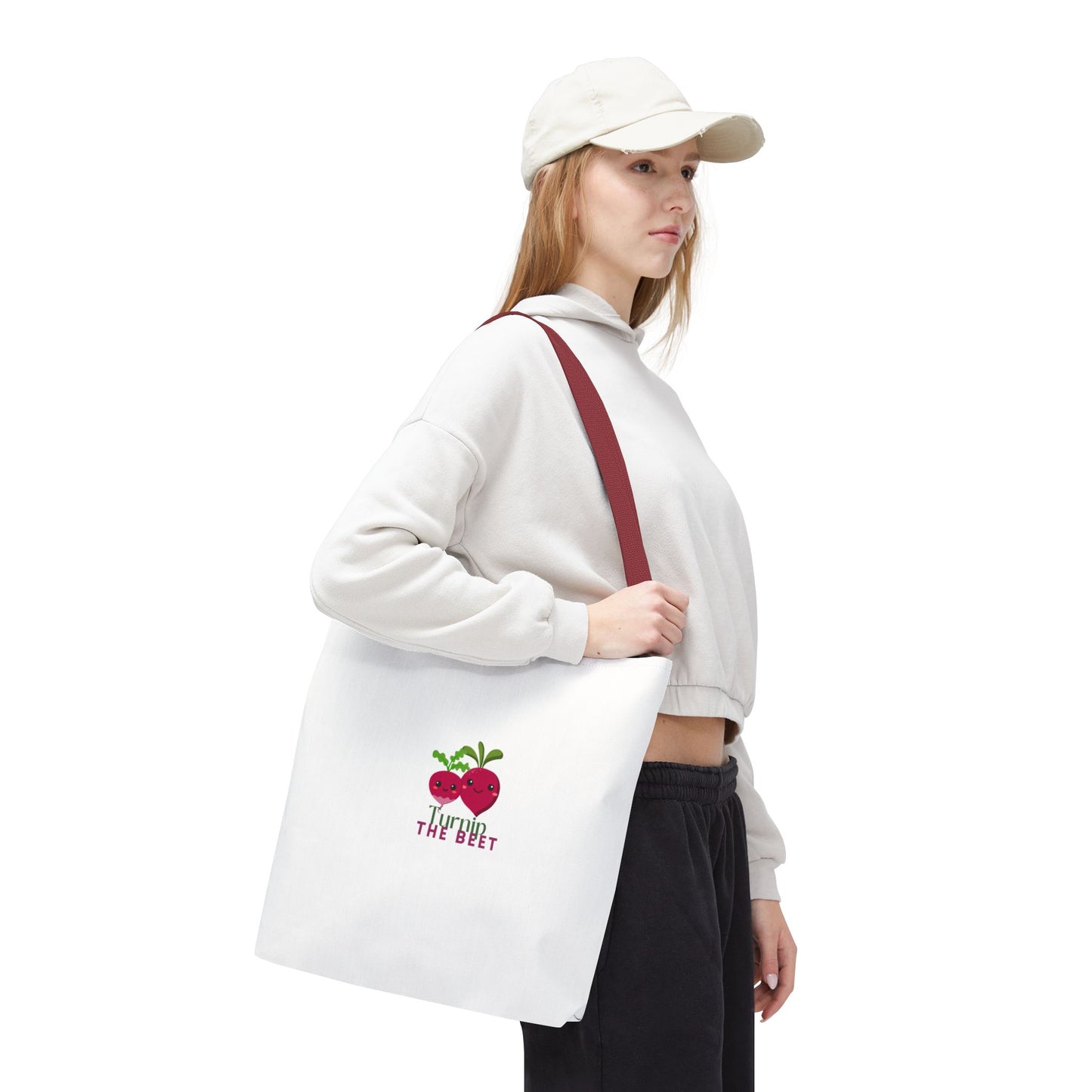 "Turnip the Beet" Canvas Tote Bag – Cute Veggie Graphic Dance-Themed Reusable Bag for Grocery Runs, Dance Class & Everyday Use