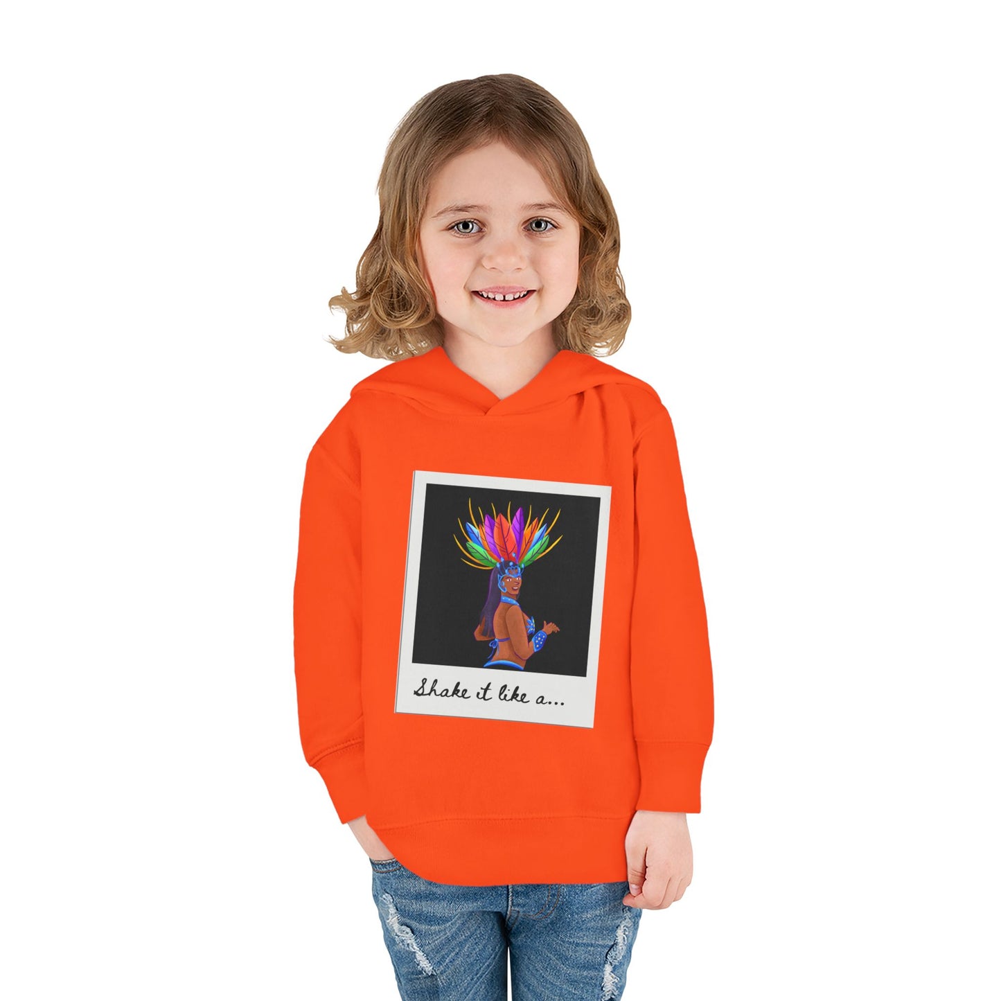 "Shake It Like a..." Toddler Pullover Hoodie – Carnival Samba Dancer Graphic Fleece Sweatshirt for Kids