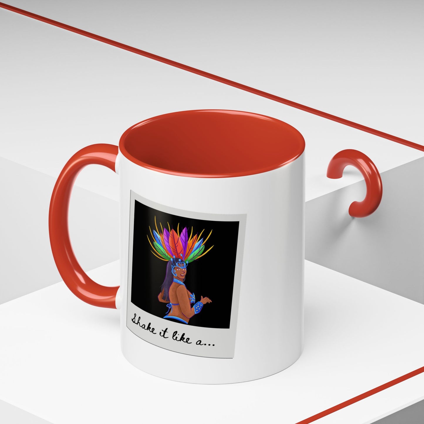 "Shake It Like a..." Accent Coffee Mug – Fun Dance Quote Ceramic Mug for Dancers and Music Lovers