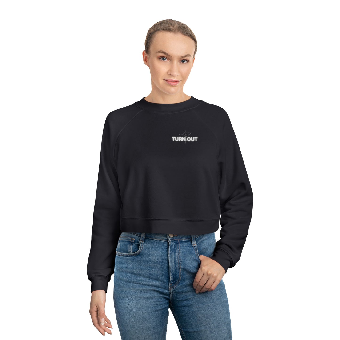 “Turn Out” Ballerina Front & Back Graphic | Streetwear-Inspired Ballet Dance Sweatshirt for Dancers & Enthusiasts - Women’s Cropped Sweatshirt