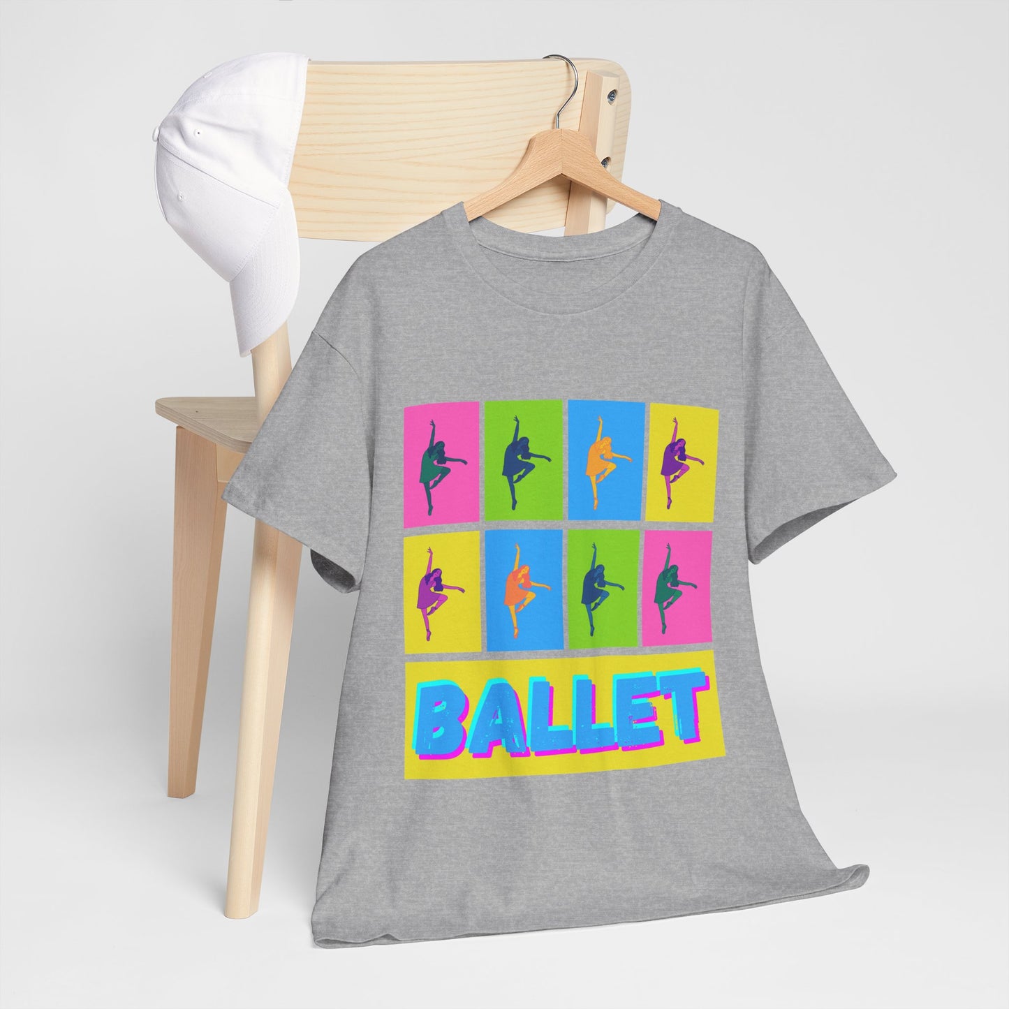 "Ballet" Pop Art Inspired Dance Graphic Unisex Heavy Cotton Tee – Artistic Ballet Dancer T-Shirt for Dance Lovers