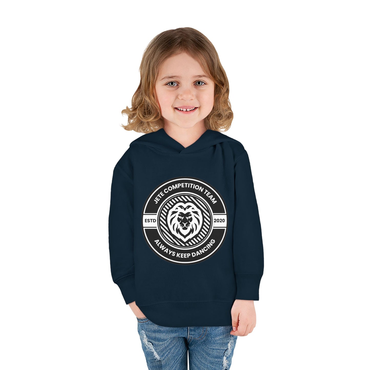 “Jeté Competition Team: Always Keep Dancing” Toddler Pullover Fleece Hoodie – Collegiate Dance Graphic | Sweatshirt for Kids