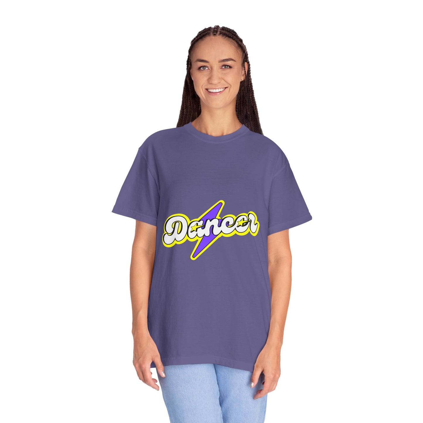 "Dancer" Unisex Garment-Dyed T-Shirt – Superhero-Style Bold Graphic Tee – Dance Power Shirt for Performers & Movers