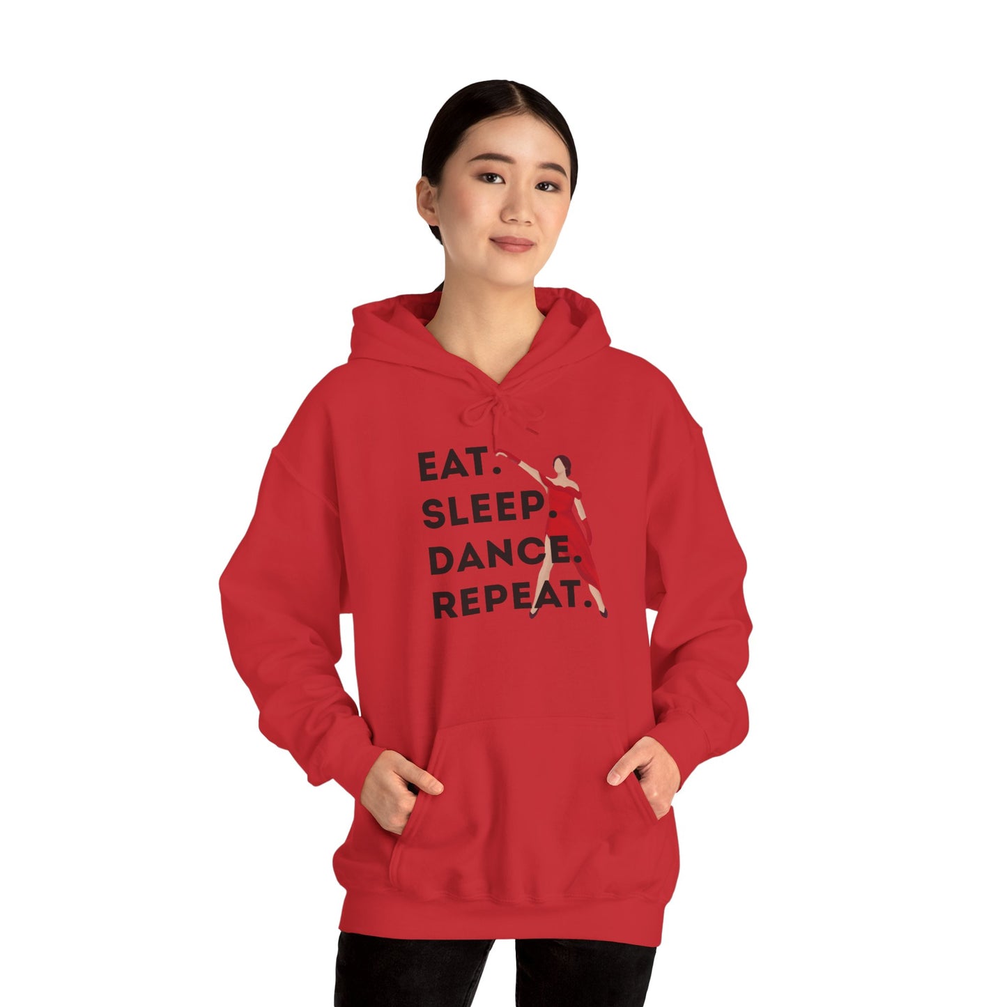 "Eat Sleep Dance Repeat" Unisex Dance Hoodie β Bold Graphic Sweatshirt for Dancers