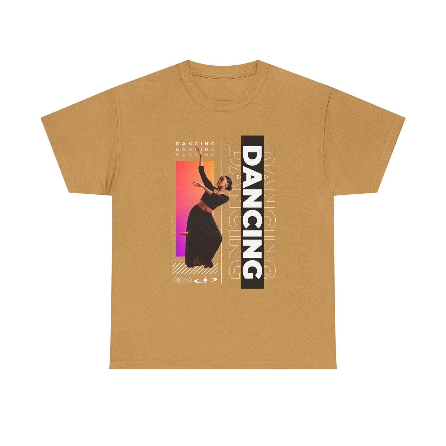“Dancing” Streetwear-Inspired Female Dancer Unisex Heavy Cotton Tee – Urban Dance Graphic T-Shirt for Performers and Dance Lovers
