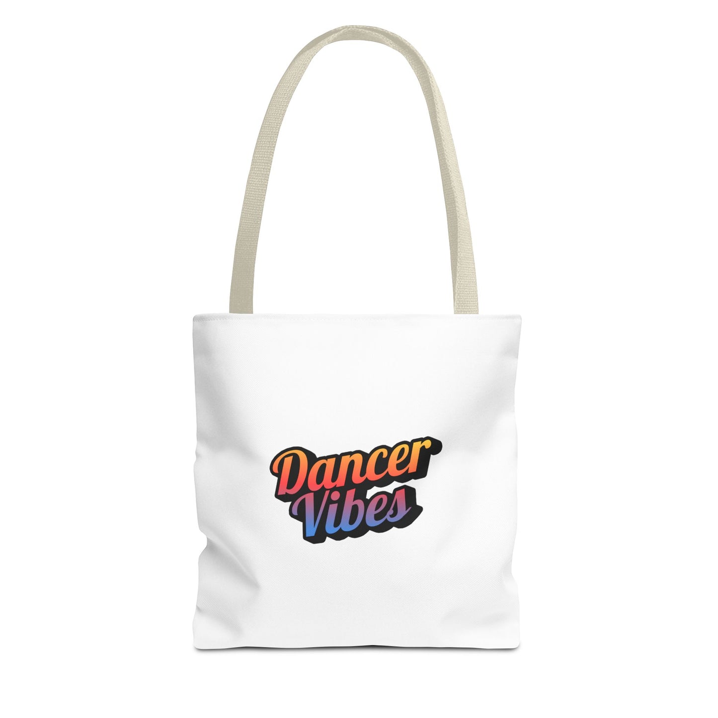 "Dancer Vibes" Canvas Tote Bag – Bold Dance-Themed Text Graphic Bag for Dancers, Students & Everyday Use