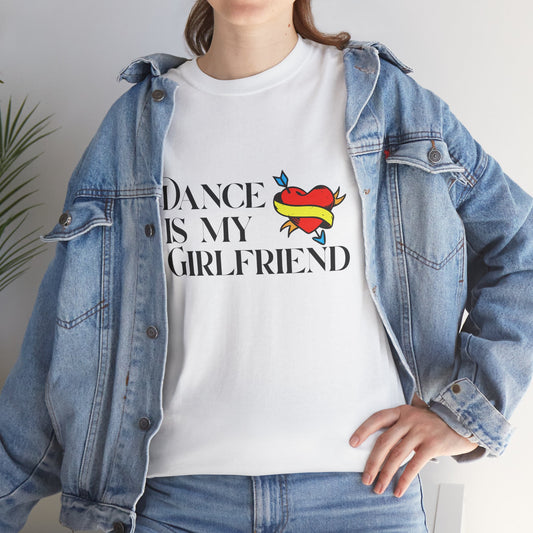 I Love Dance Unisex Heavy Cotton Tee – Hand-Drawn Heart & Note Graphic Dance Lover T-Shirt