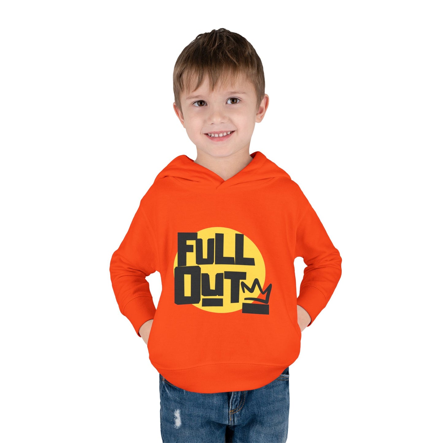 "Full Out" Toddler Pullover Hoodie – Bold Streetwear-Inspired Dance Graphic Fleece Sweatshirt for Kids