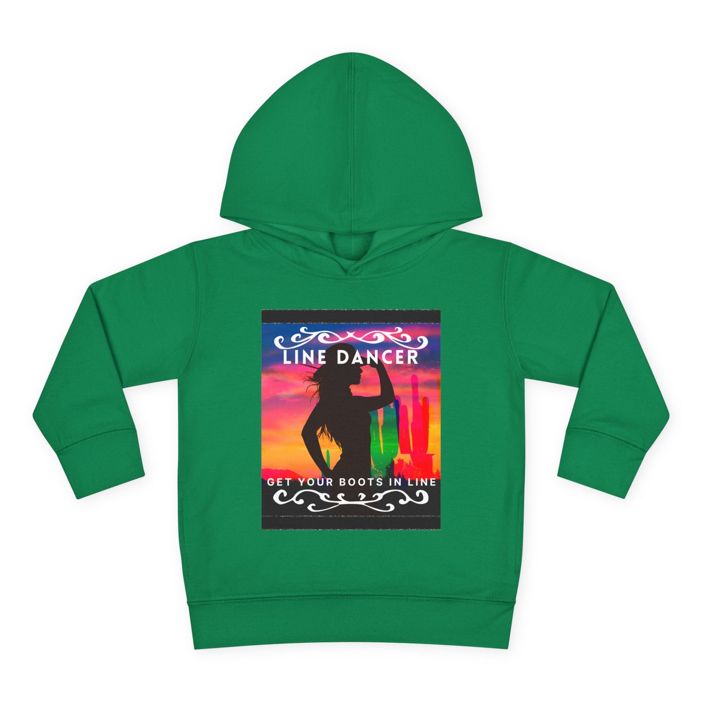 "Line Dancer, Get Your Boots in Line" Streetwear Dance Graphic – Toddler Pullover Hoodie