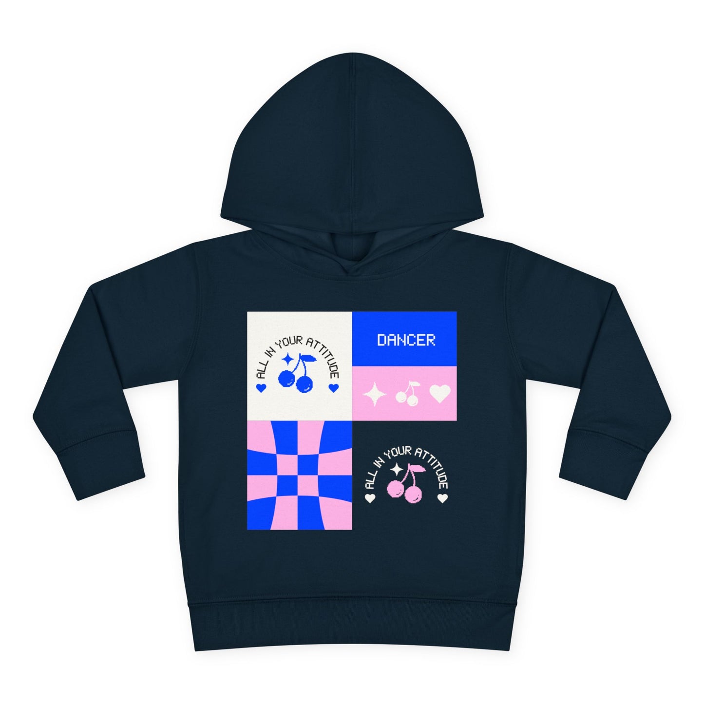 "Dancer – All in Your Attitude" Toddler Pullover Hoodie – Retro Dance Graphic Fleece Sweatshirt for Kids