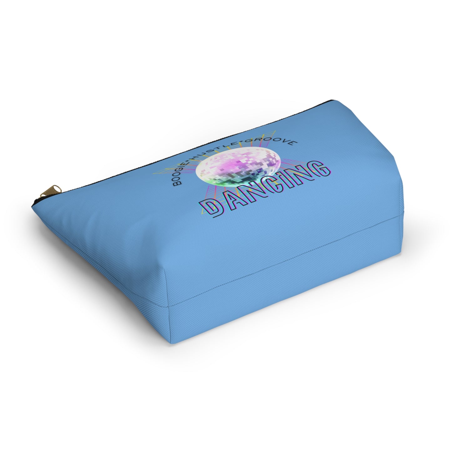 "Boogie, Hustle, Groove - Dancing" Retro Dance-Inspired Makeup Bag | Funky Bold Accessory Pouch for Dancers