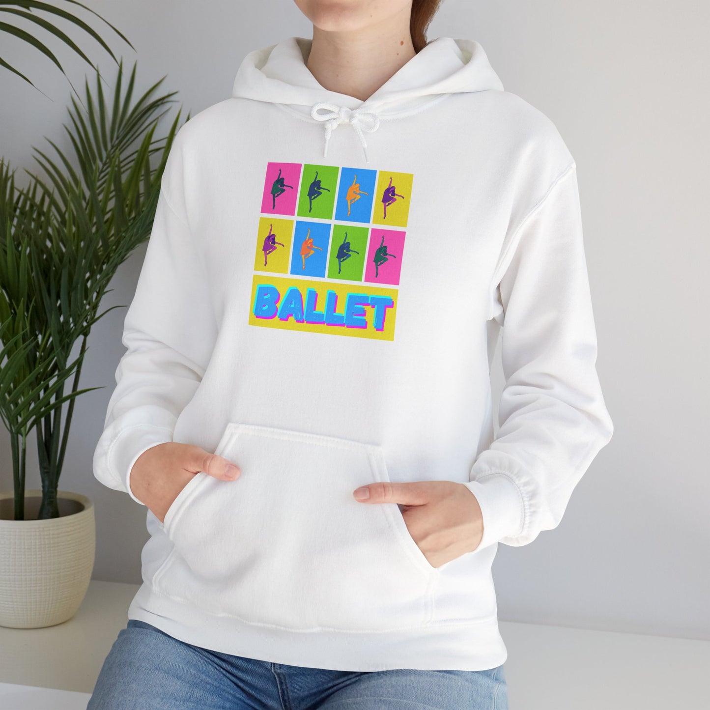 “Ballet” Pop Art Inspired Design with Ballet Dancer Graphics | Streetwear Ballet Hoodie for Dance Lovers - Unisex Heavy Blend™ Hooded Sweatshirt