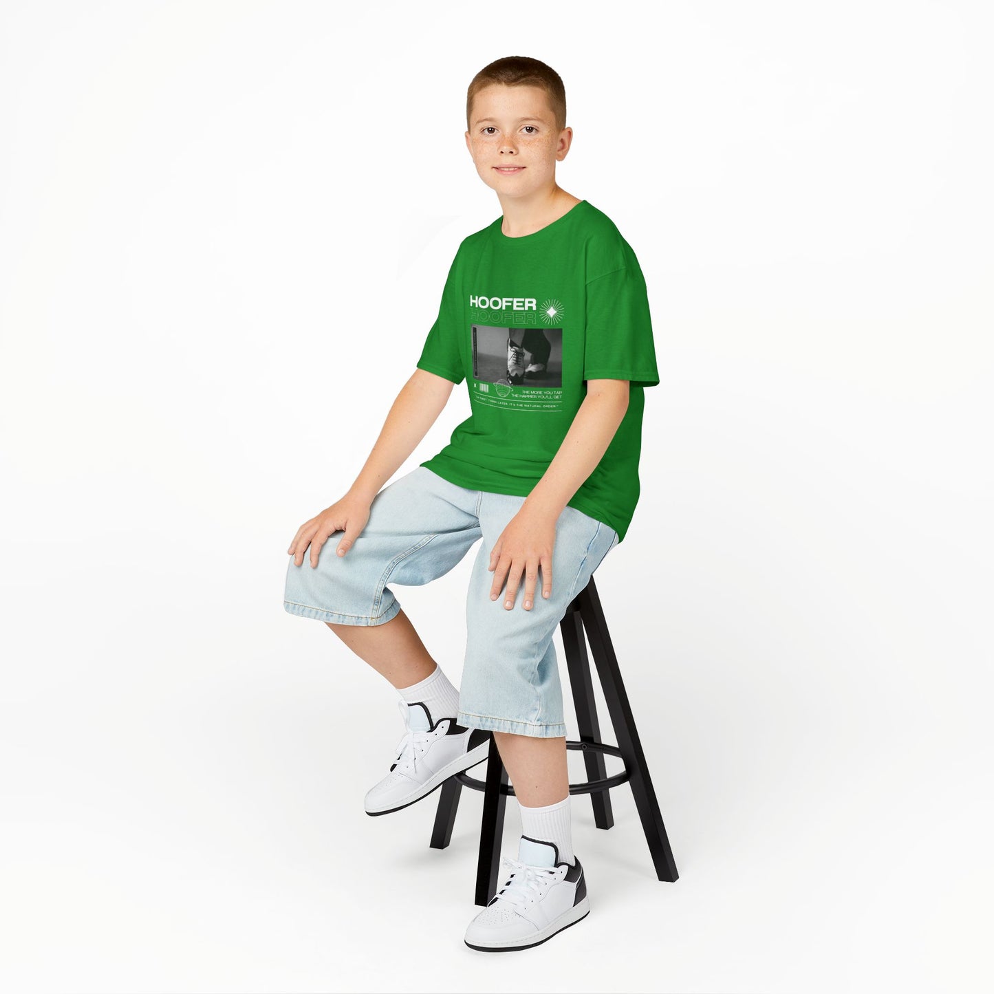 "Hoofer" Youth Short Sleeve Tee – Streetwear Tap Dance Shoes Graphic Kids T-Shirt