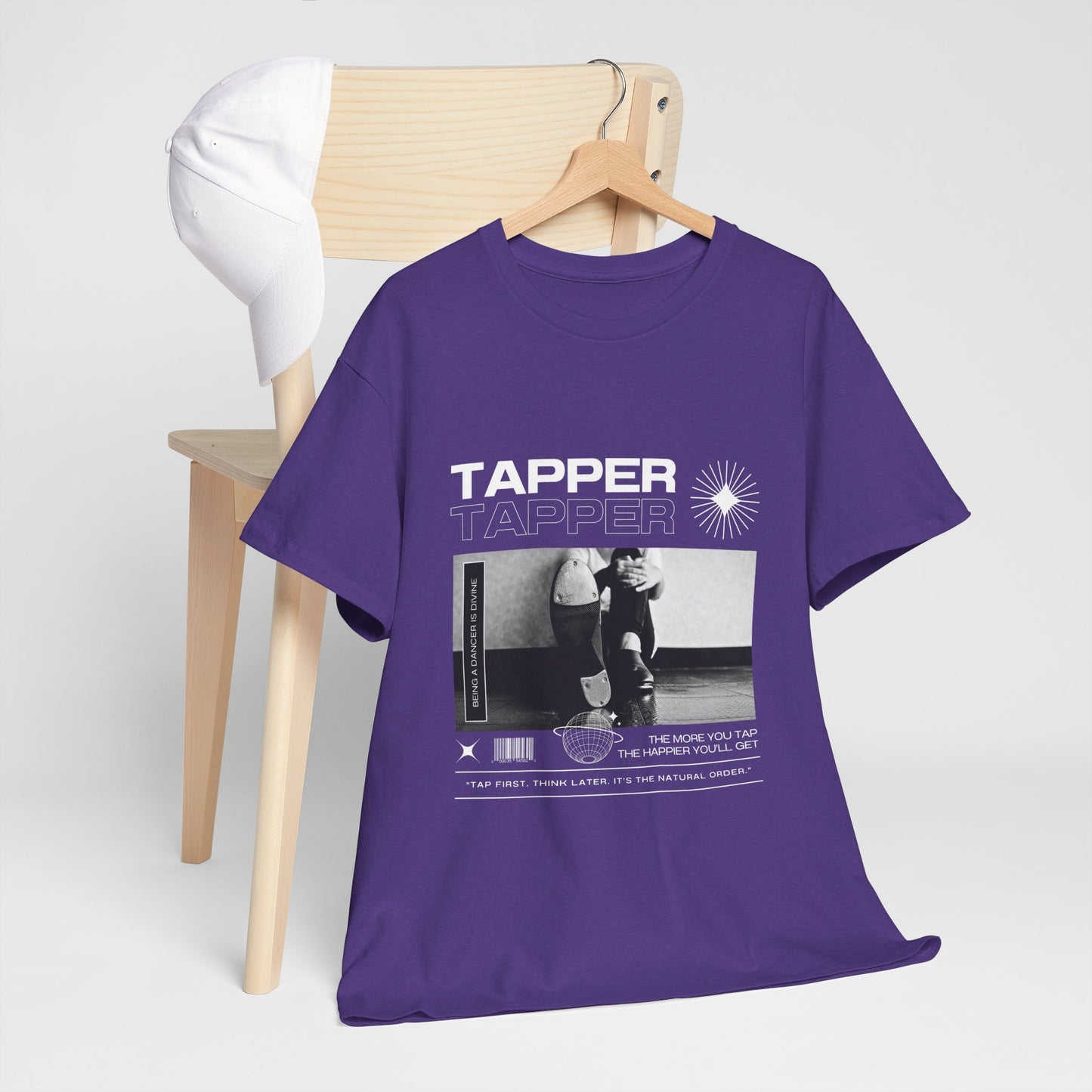 “Tapper” Tap Dance Unisex Heavy Cotton Tee – Streetwear-Inspired Tap Shoes Graphic T-Shirt for Dancers