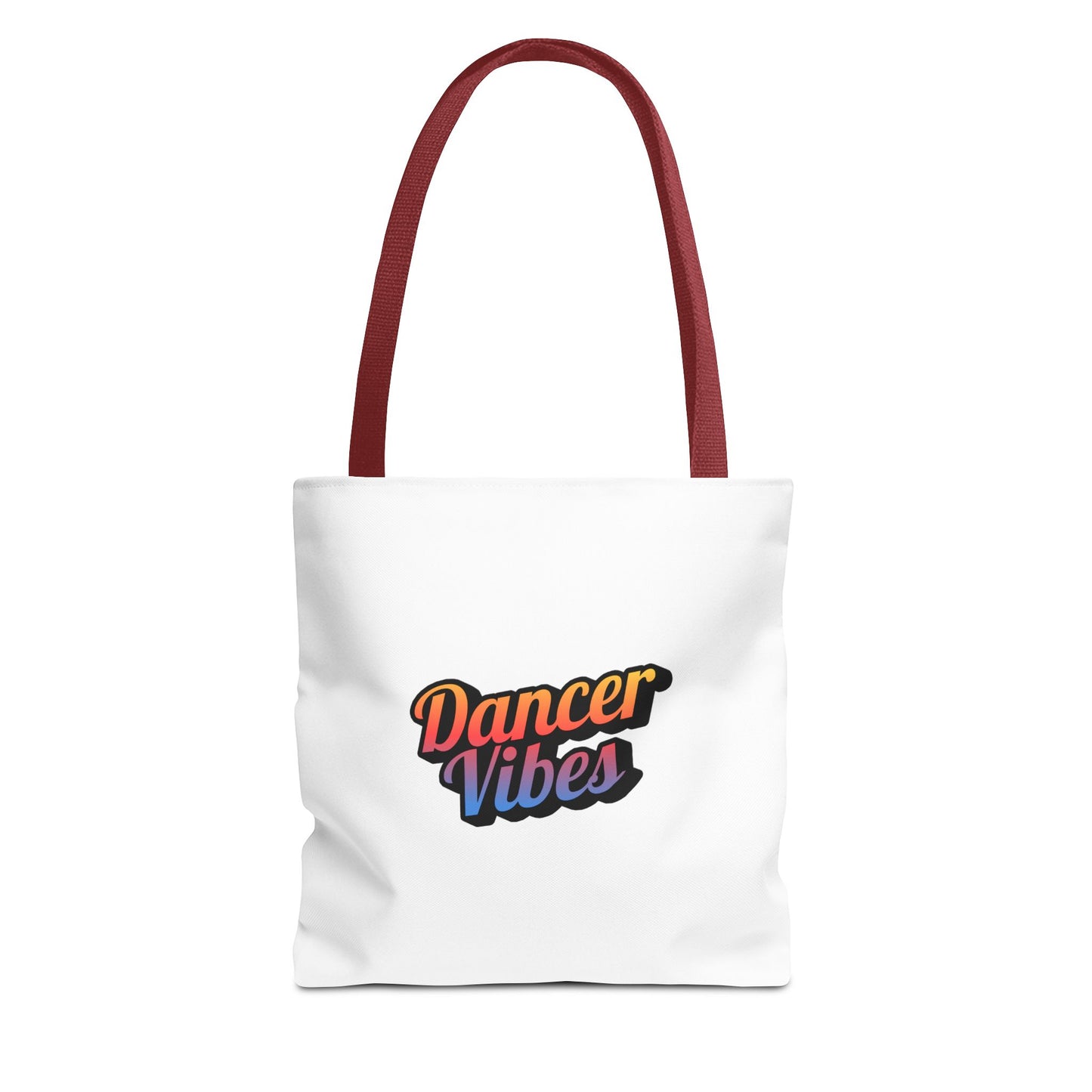 "Dancer Vibes" Canvas Tote Bag – Bold Dance-Themed Text Graphic Bag for Dancers, Students & Everyday Use