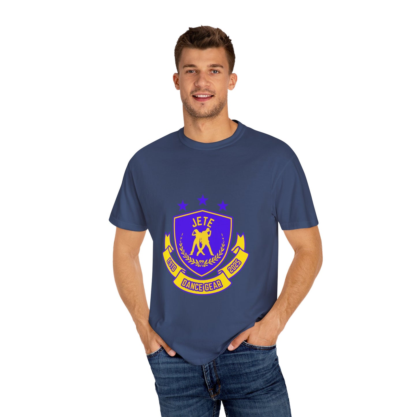"Jeté Dance Gear" Unisex Garment-Dyed T-Shirt – Collegiate-Style Graphic Tee – Dance Apparel for Dancers & Performers