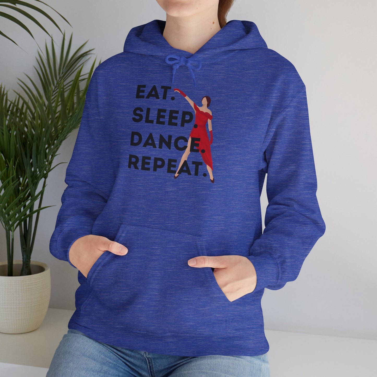 "Eat Sleep Dance Repeat" Unisex Dance Hoodie β Bold Graphic Sweatshirt for Dancers