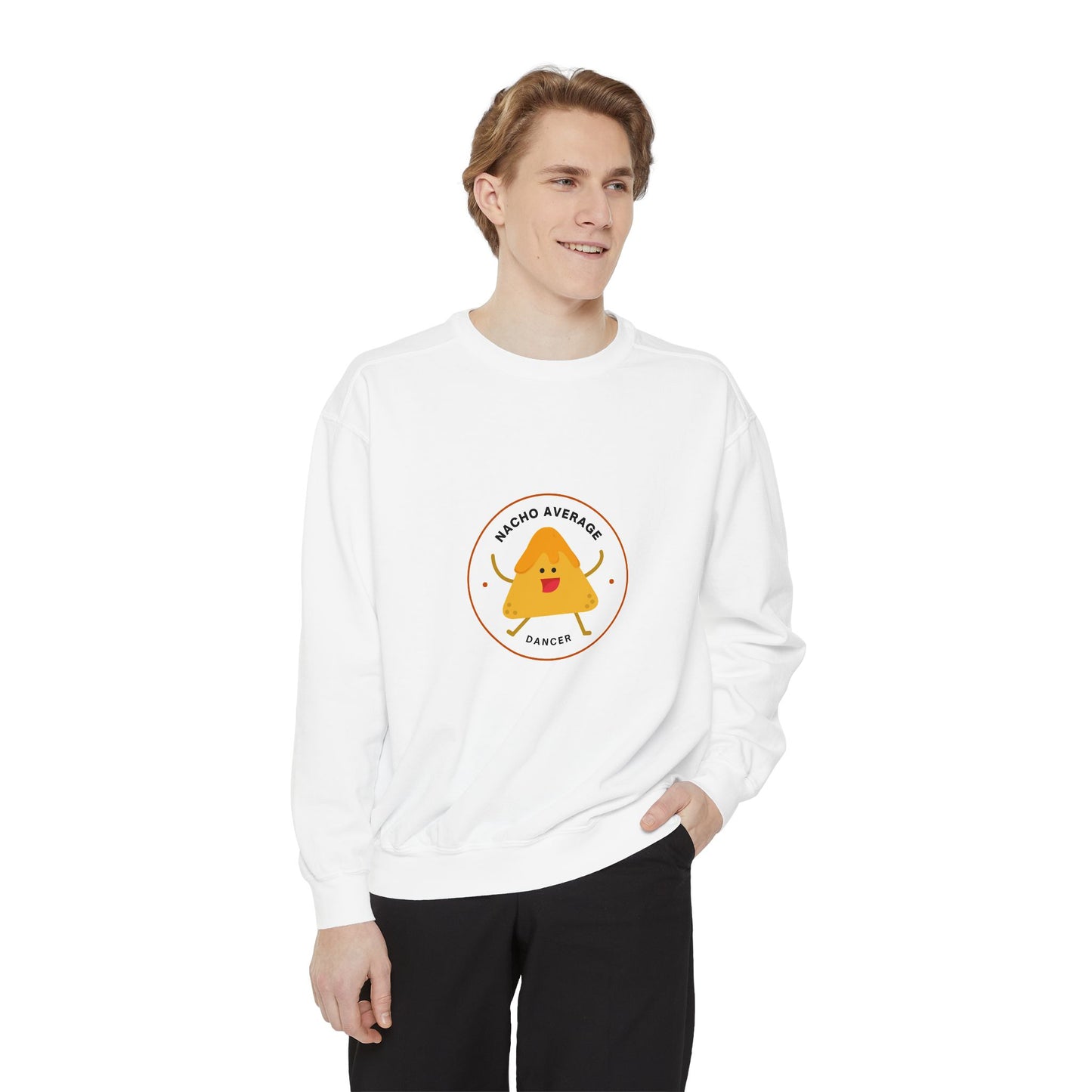"Nacho Average Dancer" Unisex Lightweight Crewneck Sweatshirt – Cute Dance Pun Pullover with Fun Nacho Graphic for Dancers & Foodie Fans