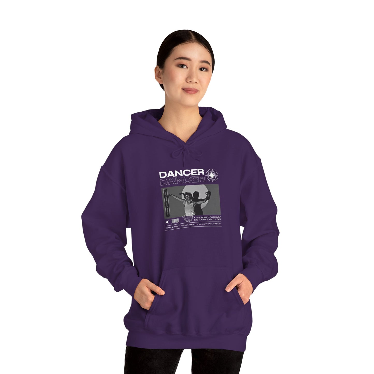 “Dancer” Contemporary Dancer in Spotlight Graphic | Streetwear-Inspired Dance Hoodie for Modern Dance Lovers - Unisex Heavy Blend™ Hooded Sweatshirt