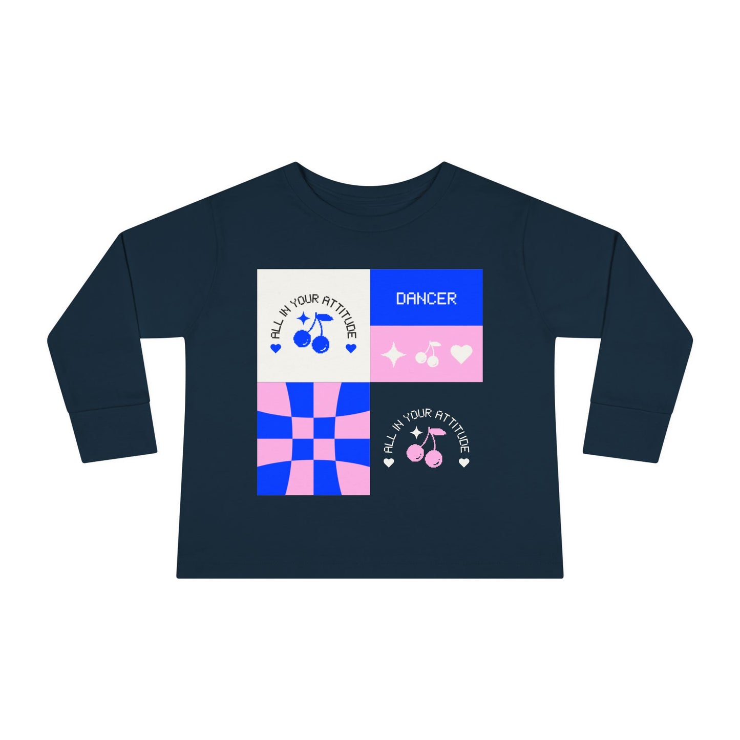"Dancer – All in Your Attitude" Toddler Dance T-Shirt – Retro Graphic Long Sleeve Tee for Kids