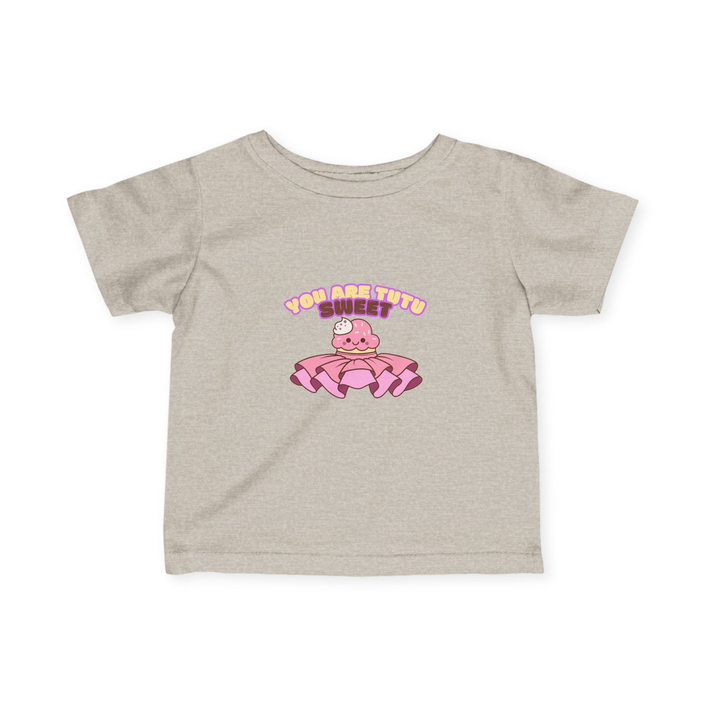 "You Are Tutu Sweet" Kawaii Cupcake Infant Fine Jersey Tee – Cute Baby Dance T-Shirt with Adorable Tutu Dessert Graphic