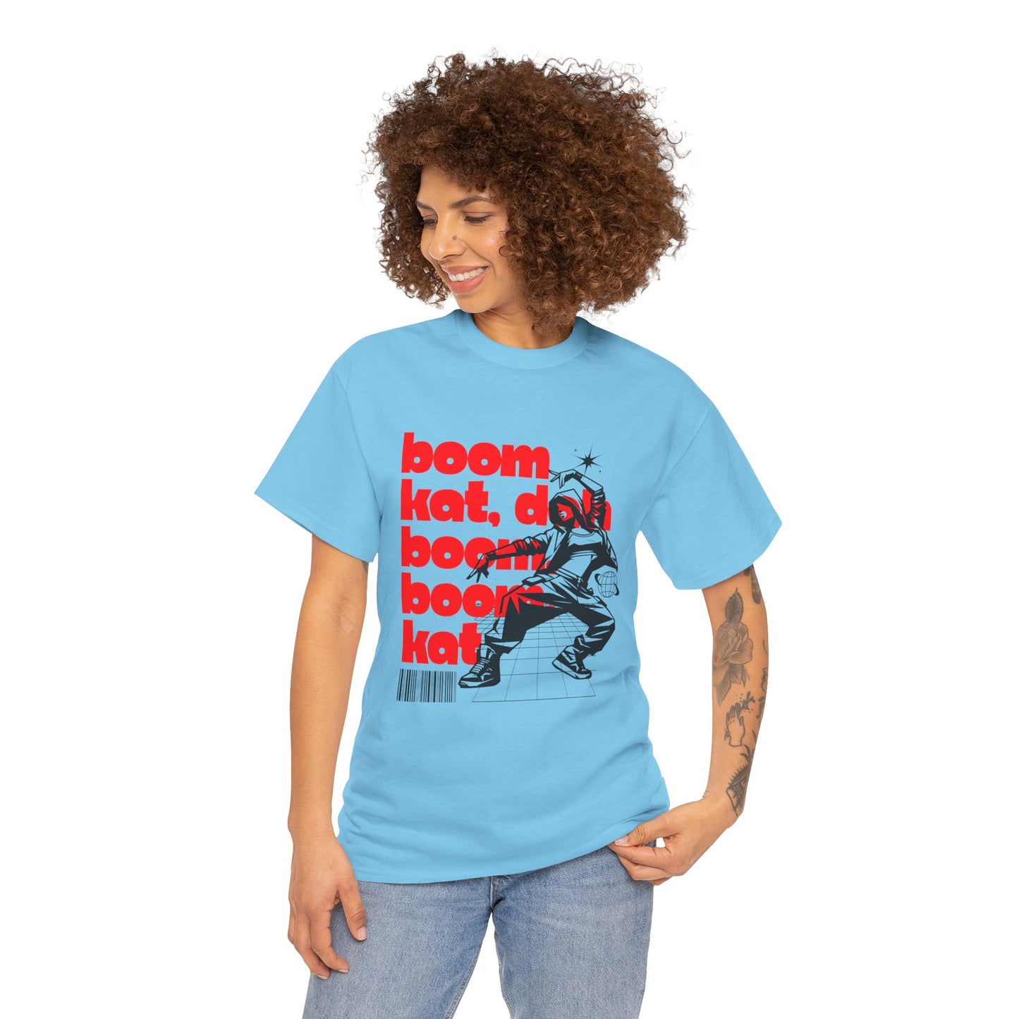 "Boom Kat, Dah, Boom, Boom, Kat" Streetwear Dance Graphic – Unisex Heavy Cotton Tee