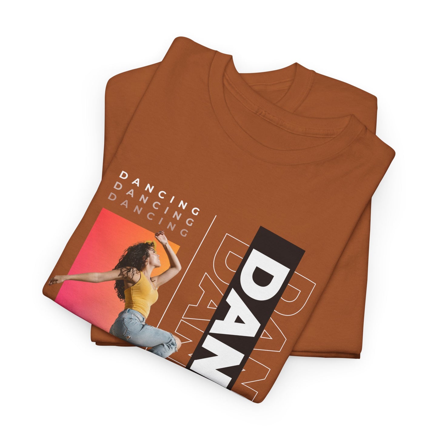 “Dancing” Streetwear-Inspired Female Dancer Unisex Heavy Cotton Tee – Urban Dance Graphic T-Shirt for Performers and Dance Lovers