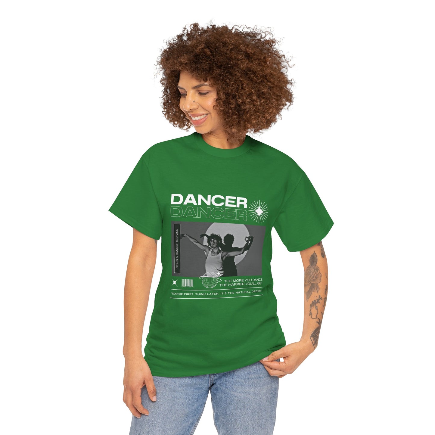 "Dancer" Spotlight Contemporary Dance Graphic Unisex Heavy Cotton Tee – Streetwear-Inspired Dance T-Shirt for Performers & Dance Lovers