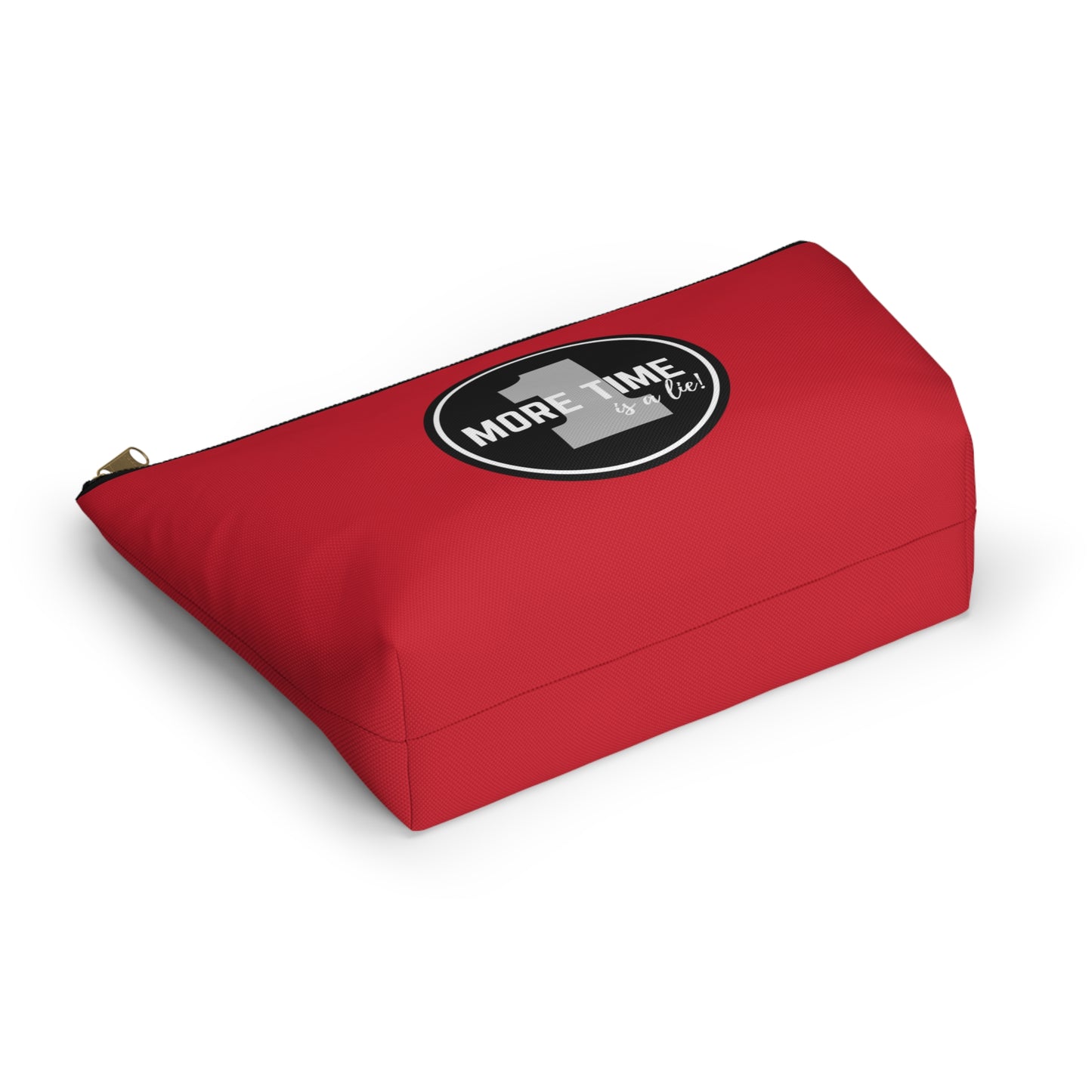 "One More Time is a Lie" Makeup Bag – Bold Emblem Dance Graphic – Funny Dance-Themed Zipper Pouch for Cosmetics, Accessories & Gifts
