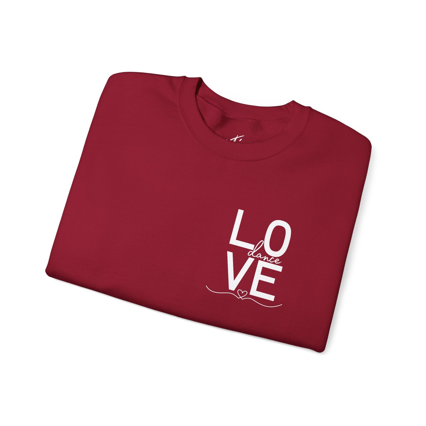 "LOVE Dance" Unisex Crewneck Sweatshirt – Script Letter Graphic Dance Lover Pullover