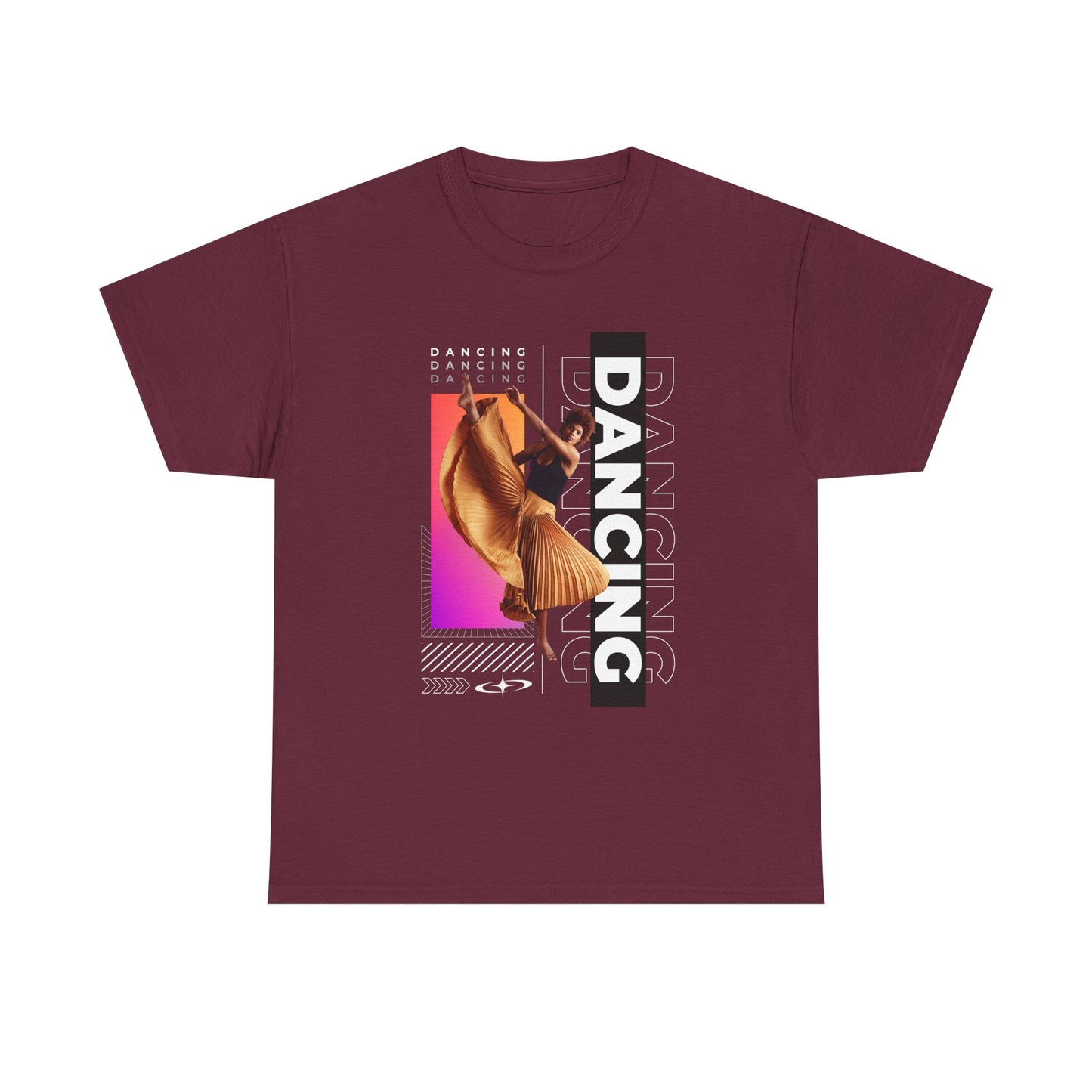 “Dancing” Streetwear-Inspired Female Dancer Unisex Heavy Cotton Tee – Urban Dance Graphic T-Shirt for Performers and Dance Lovers