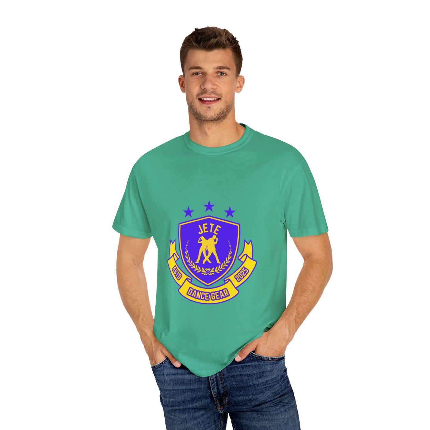"Jeté Dance Gear" Unisex Garment-Dyed T-Shirt – Collegiate-Style Graphic Tee – Dance Apparel for Dancers & Performers