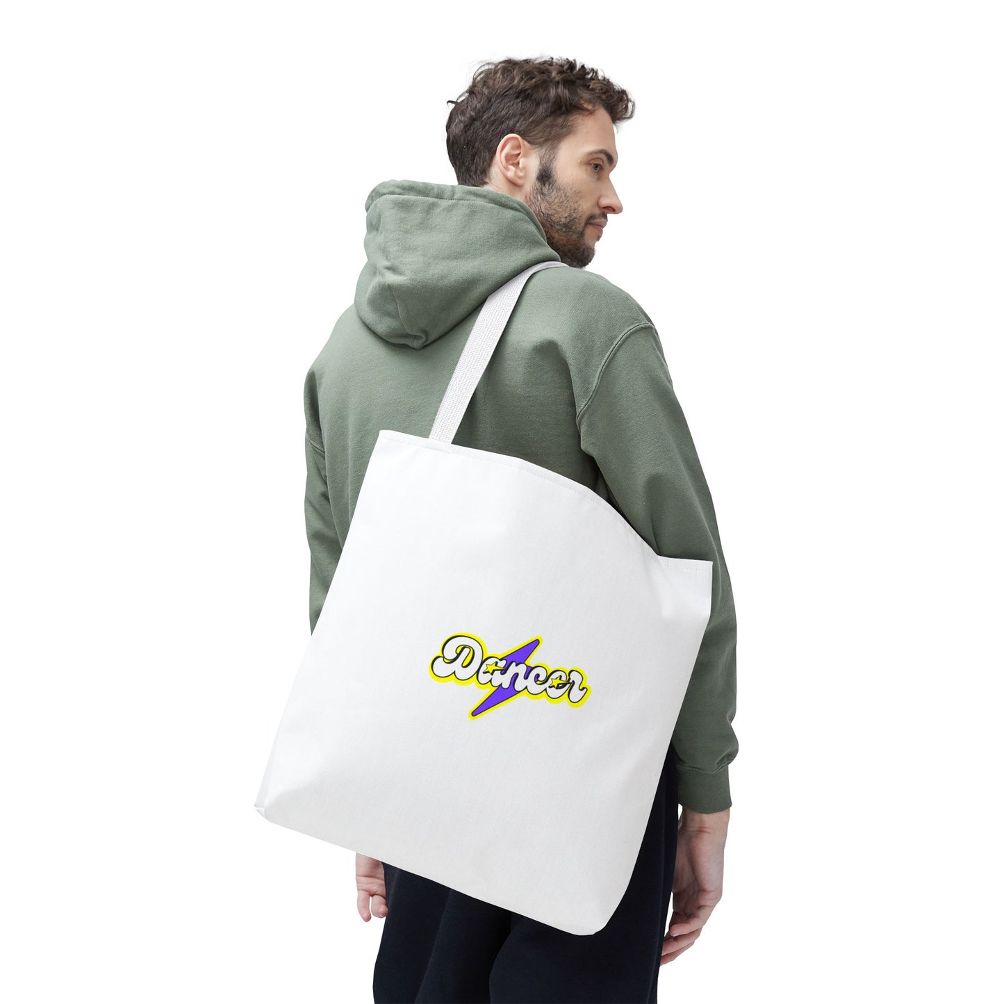 “Dancer” Superhero Graphic Canvas Tote Bag – Bold Dance Tote for Classes, Rehearsals & Everyday Use